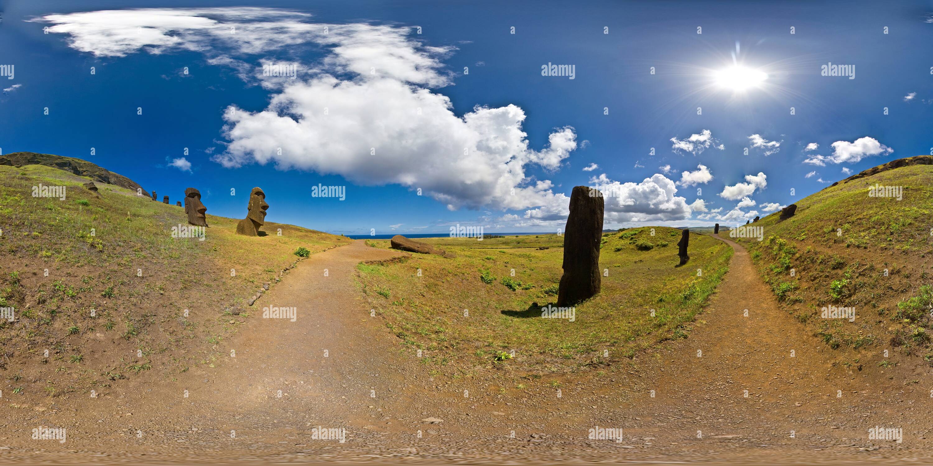 360 Grad Panorama Ansicht von Rano Raraku (Externe Piste 02 von 13)