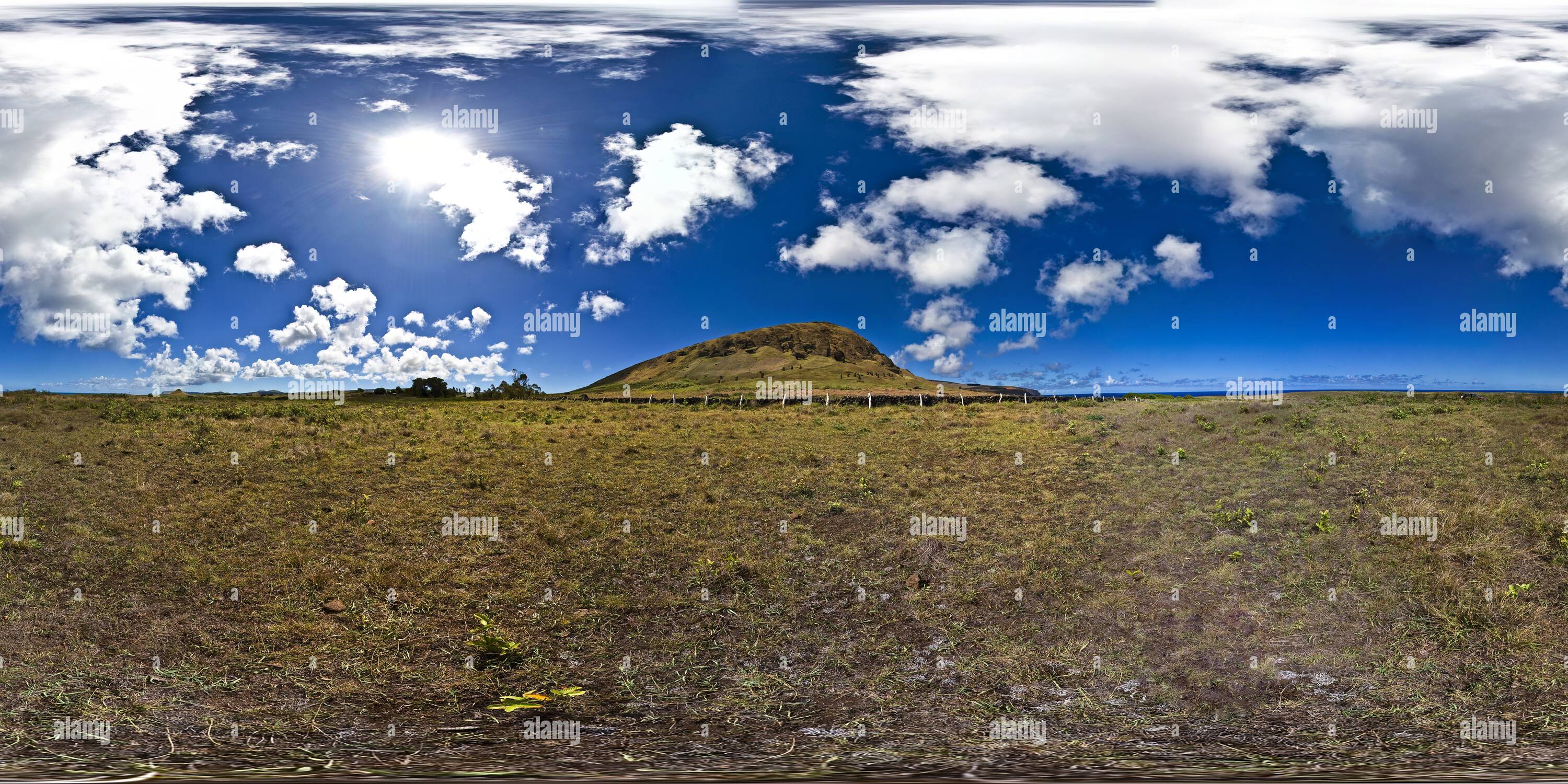 360 Grad Panorama Ansicht von Auf meinem Weg zum Rano Raraku