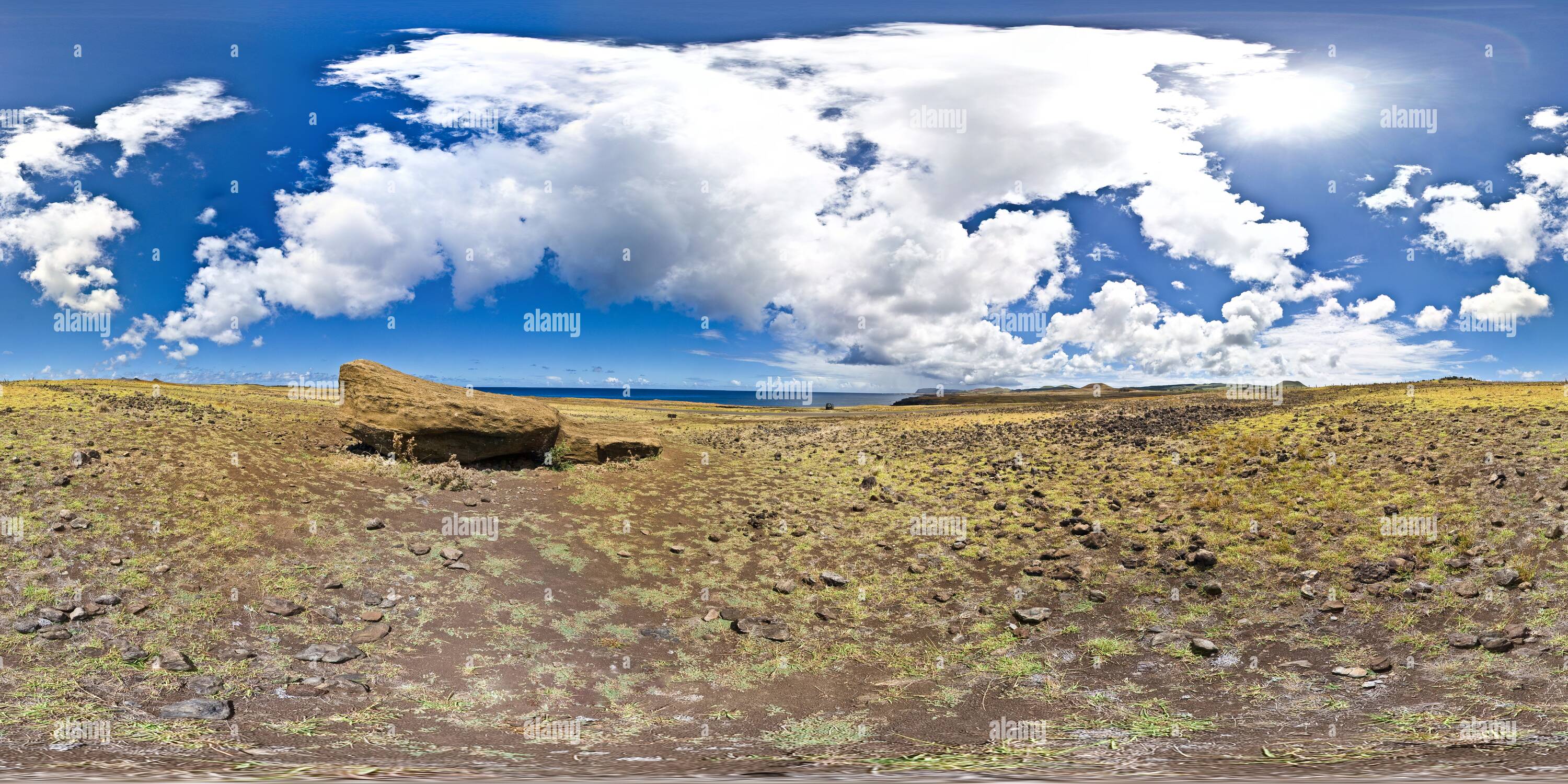 360 Grad Panorama Ansicht von Lonely Moai (recto)