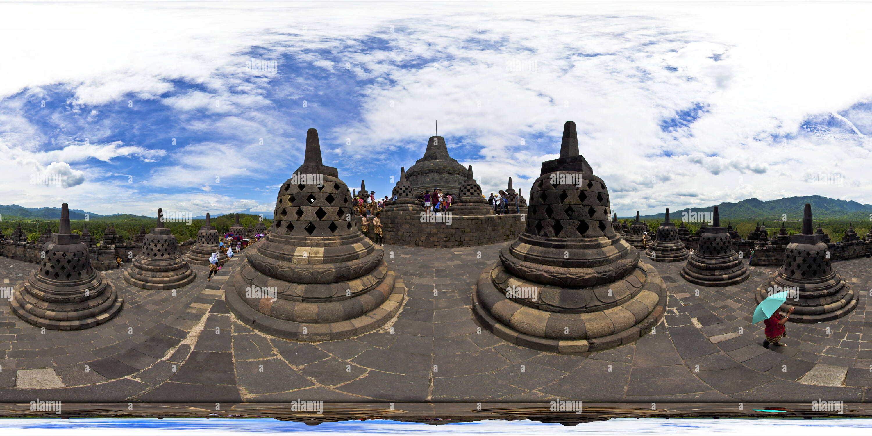 360 Grad Panorama Ansicht von Finden Nirvana am Borobudur