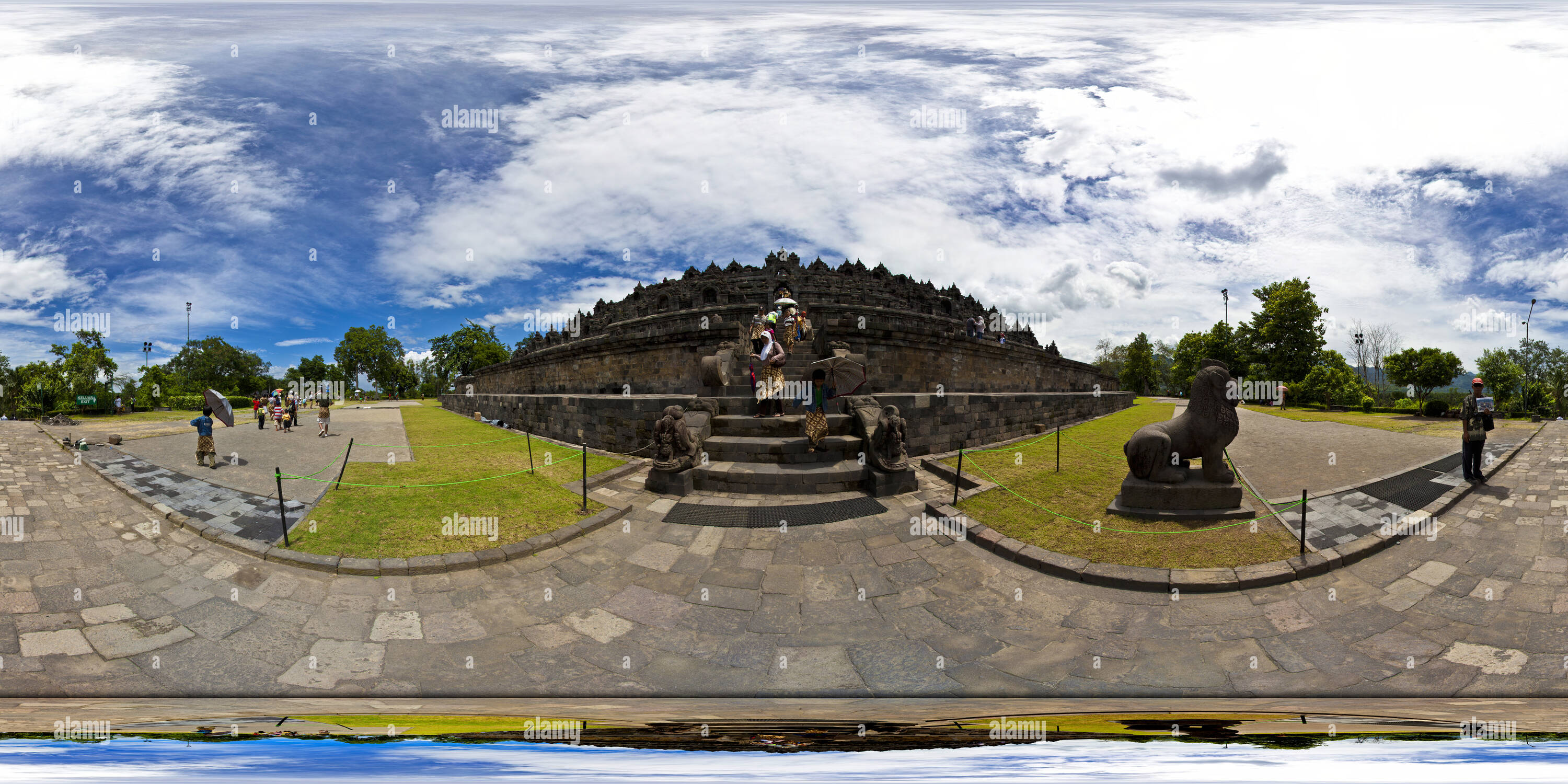 360 Grad Panorama Ansicht von Chandi Borobudur: ein Denkmal der Menschheit
