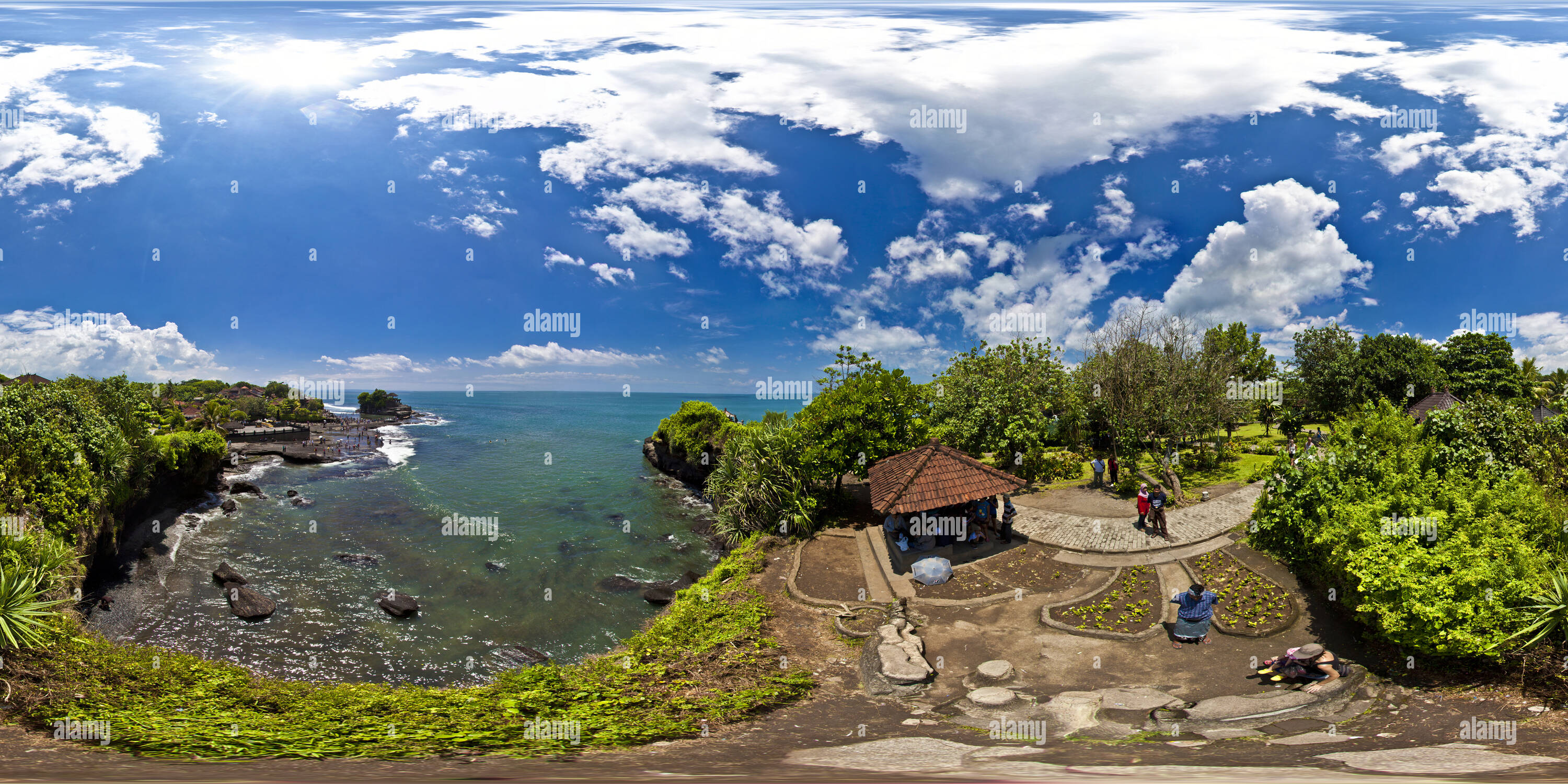 360 Grad Panorama Ansicht von Pura Tanah Lot Klippen