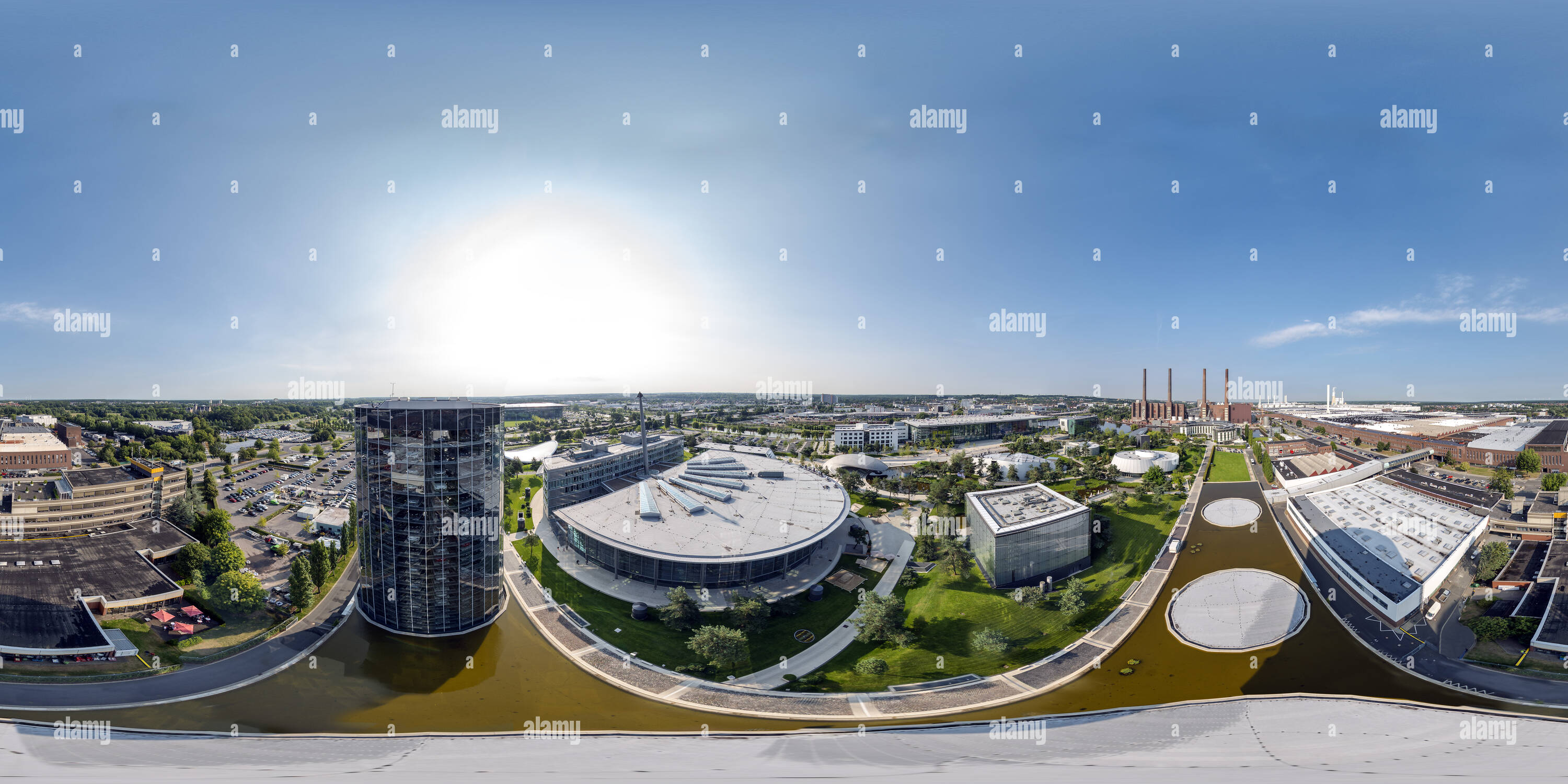 360 Grad Panorama Ansicht von - AUTOSTADT Wolfsburg