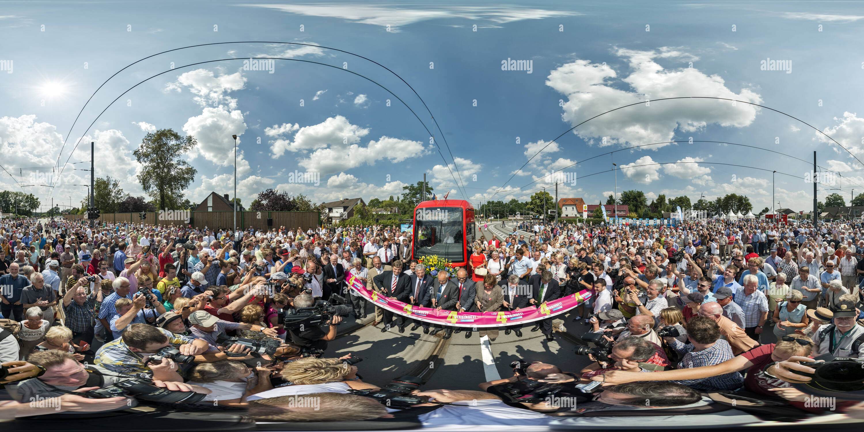 360 Grad Panorama Ansicht von Eröffnung der BSAG Linie 4 bis Lilienthal - Falkenberg