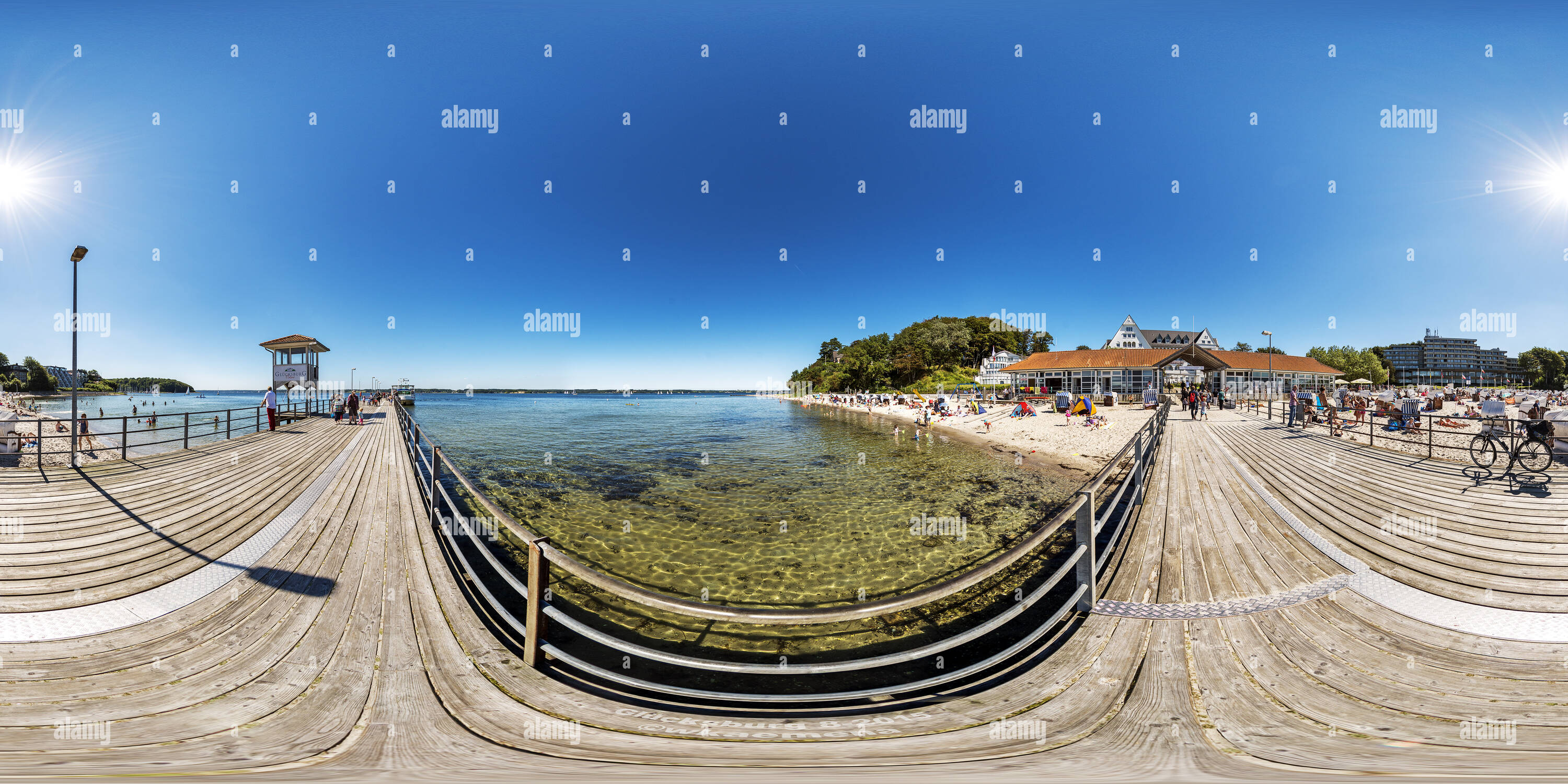 360 Grad Panorama Ansicht von Glücksburg Strand Flensburger Förde