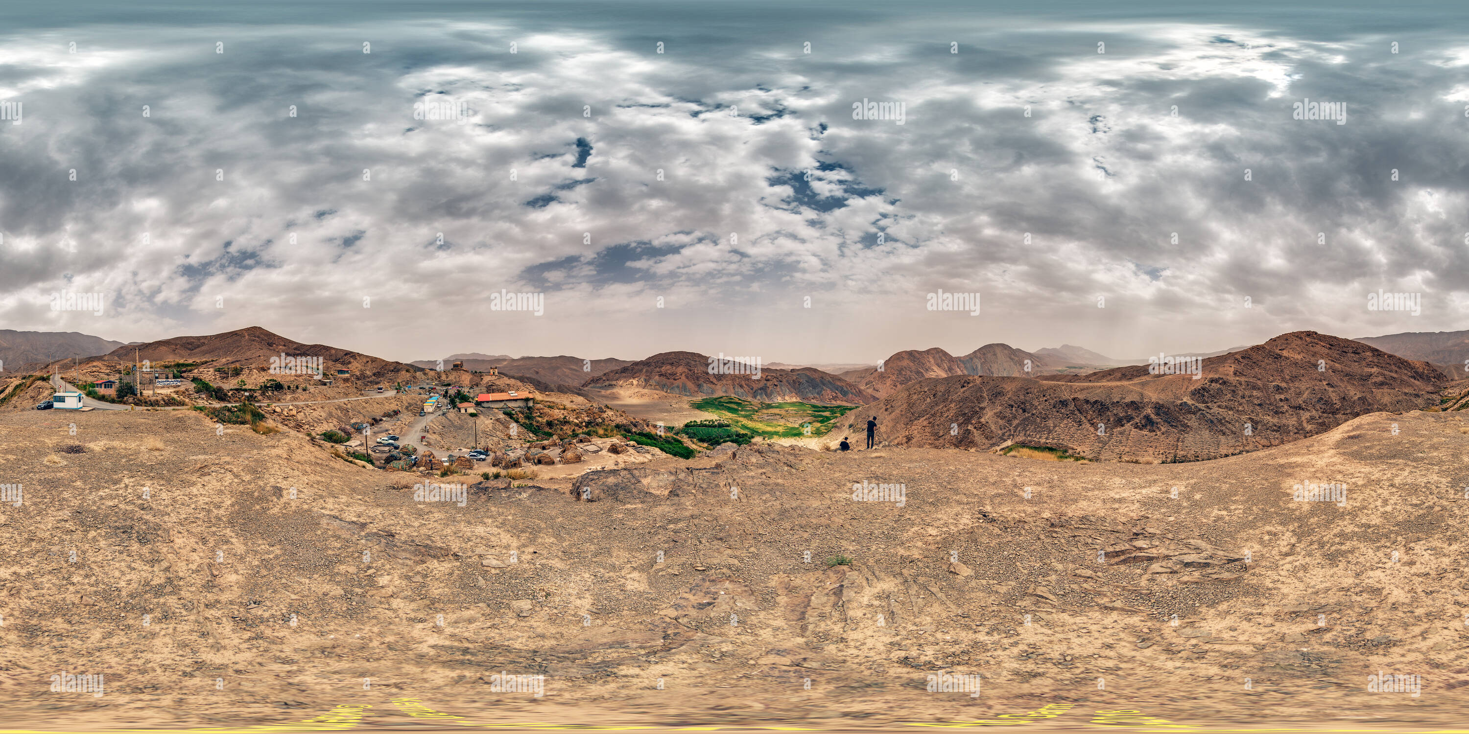 360 Grad Panorama Ansicht von Ab Garm - Warmes Wasser heiße Quelle in der Nähe von Kerman Iran