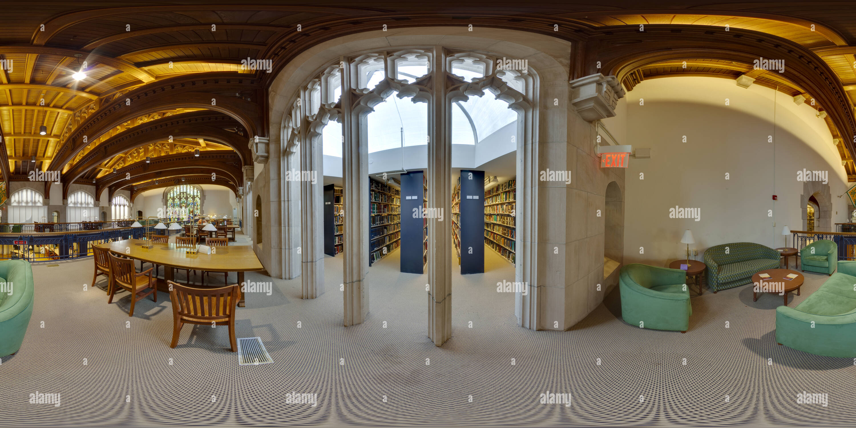 360 Grad Panorama Ansicht von Thompson Bibliothek Vassar College Poughkeepsie NY