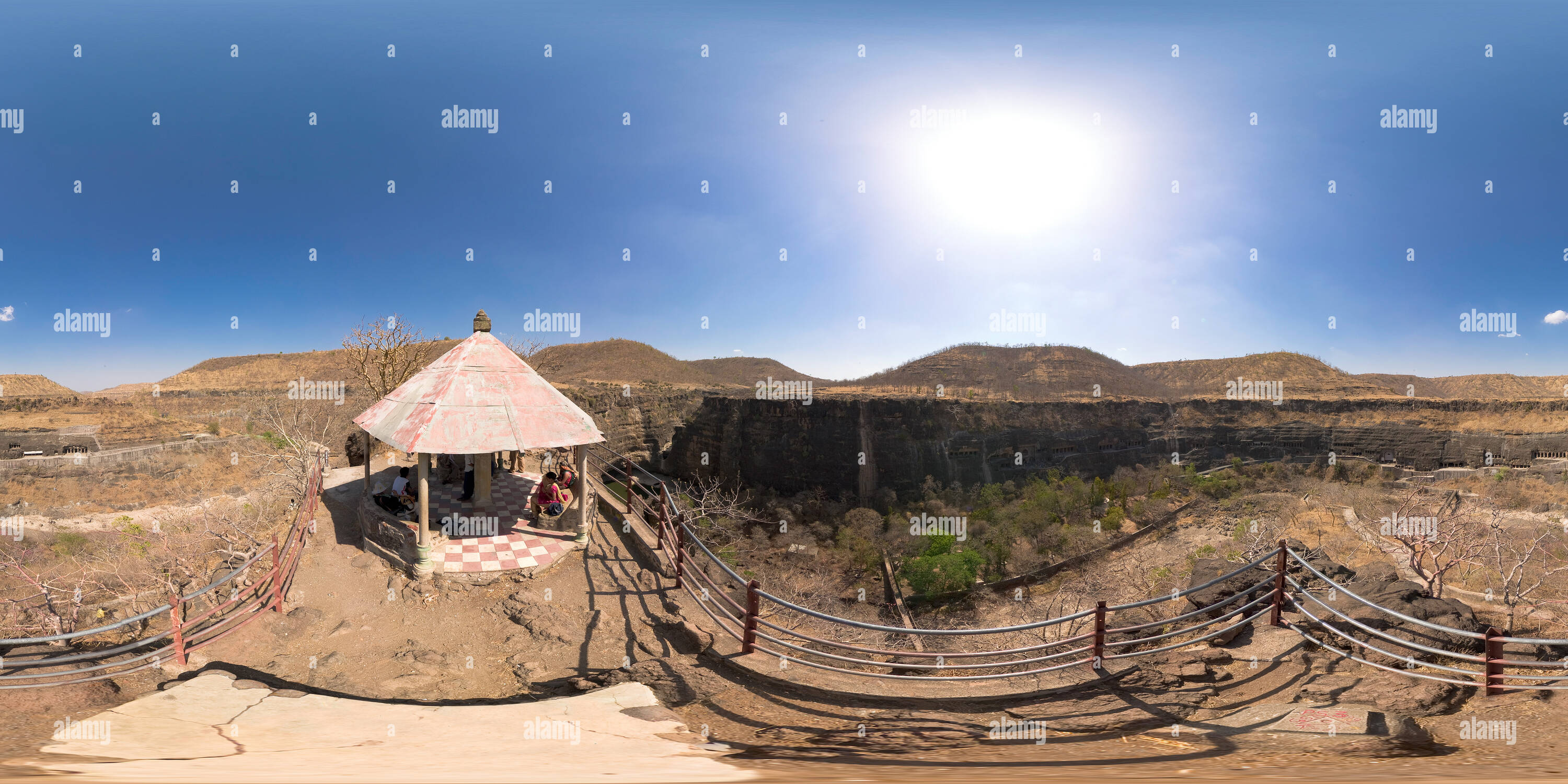 360 Grad Panorama Ansicht von Ajanta Höhlen, Aurangabad