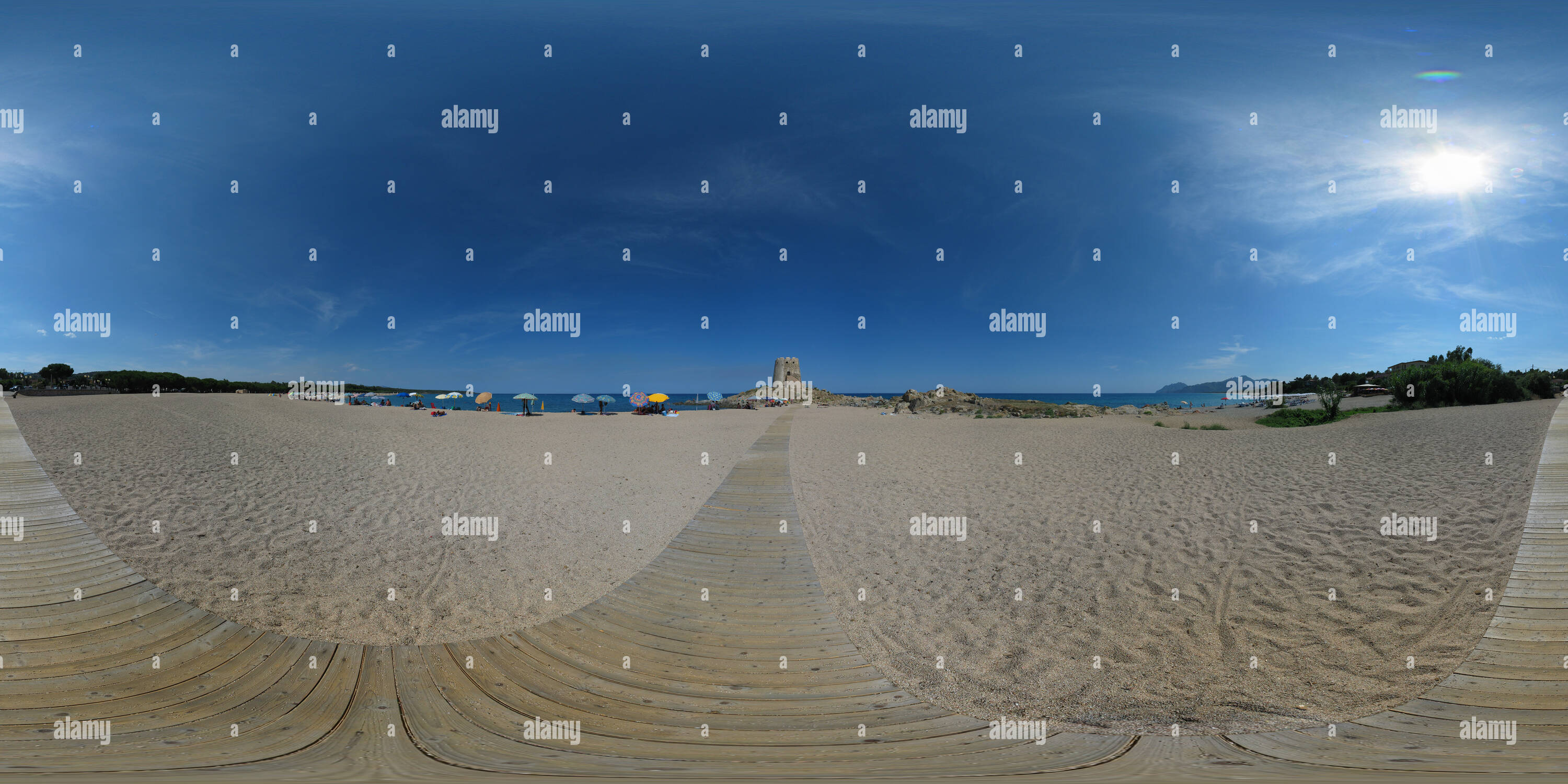 360 Grad Panorama Ansicht von Bari Sardo, der Strand