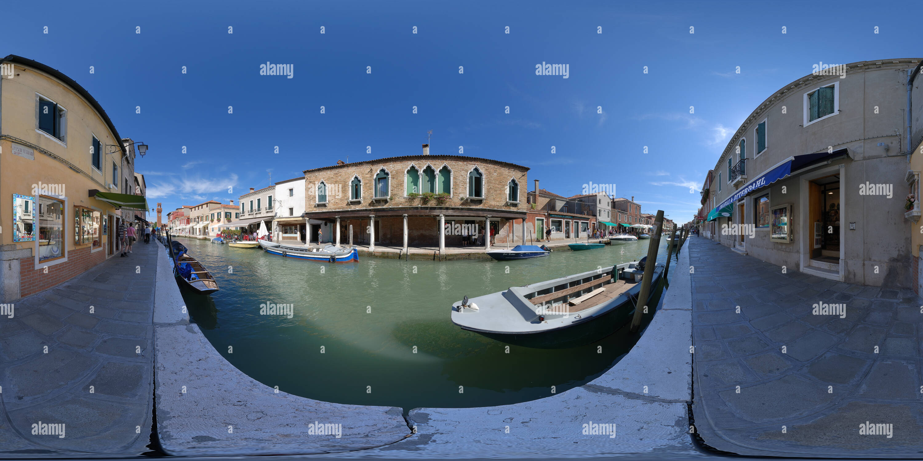 360 Grad Panorama Ansicht von Murano, Rio dei Vetrai