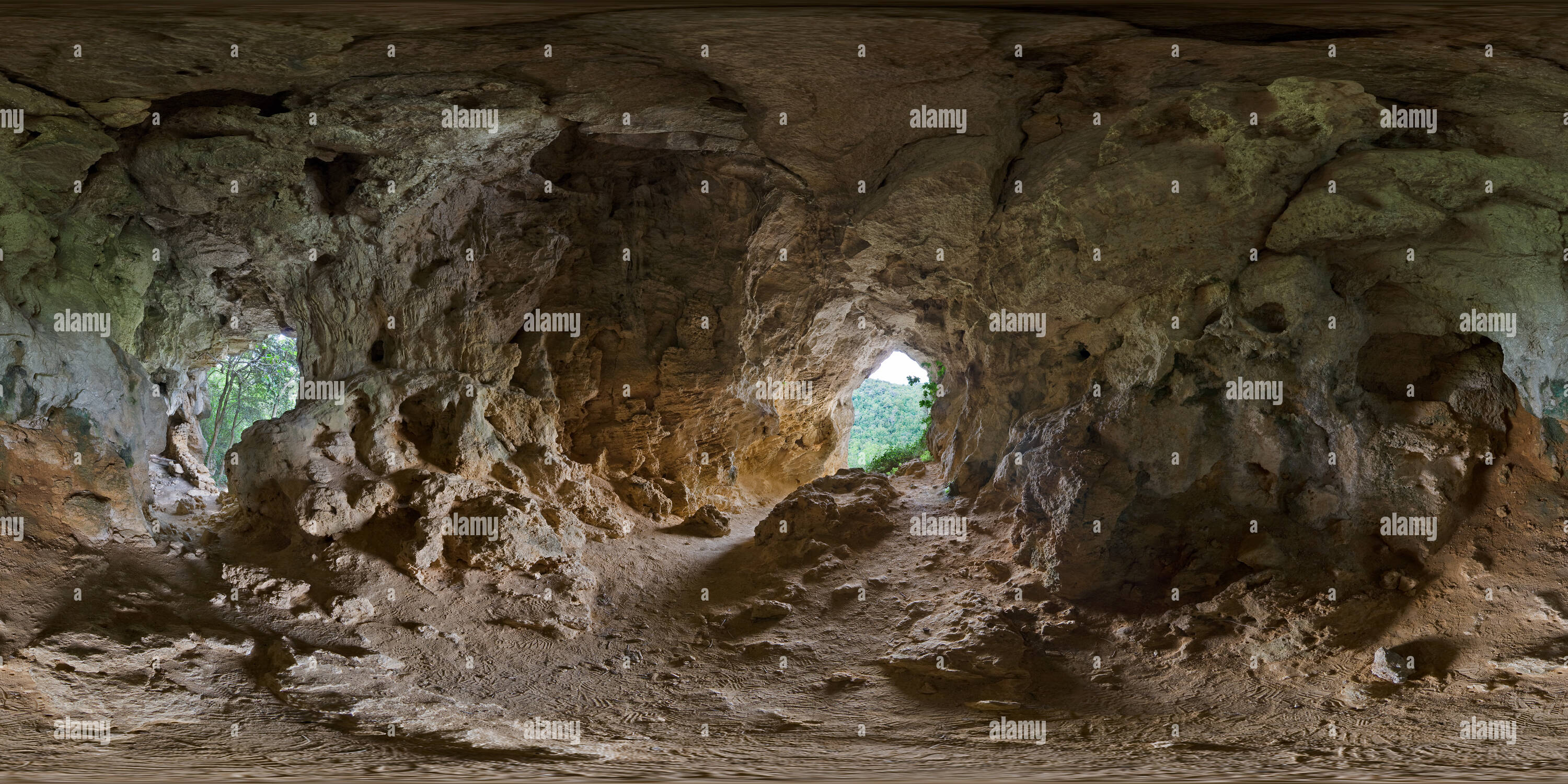 360 Grad Panorama Ansicht von Grotta dei balconi, Finale Ligure