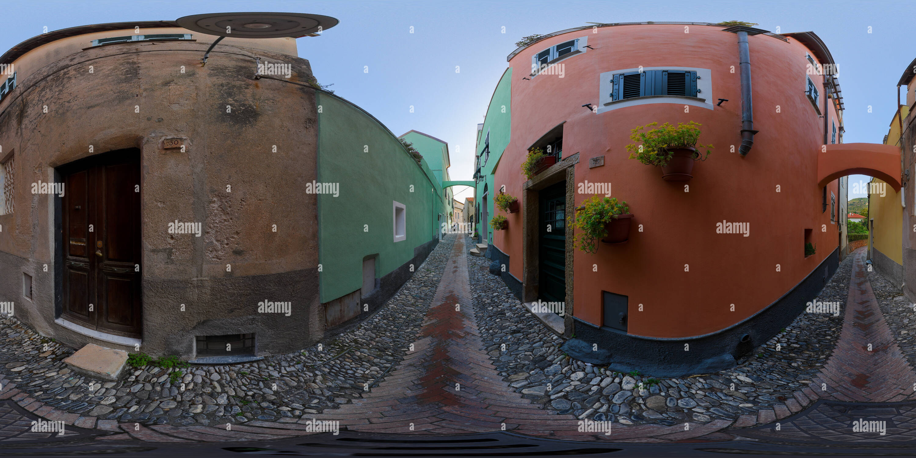 360 Grad Panorama Ansicht von Via XX Settembre, Borgio Verezzi