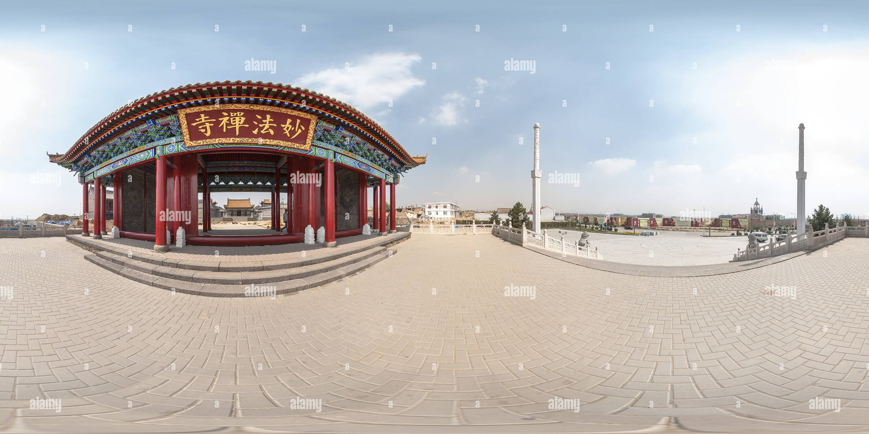 360 Grad Panorama Ansicht von Baotou Tempel zu Lyu Dongbin - Eingang