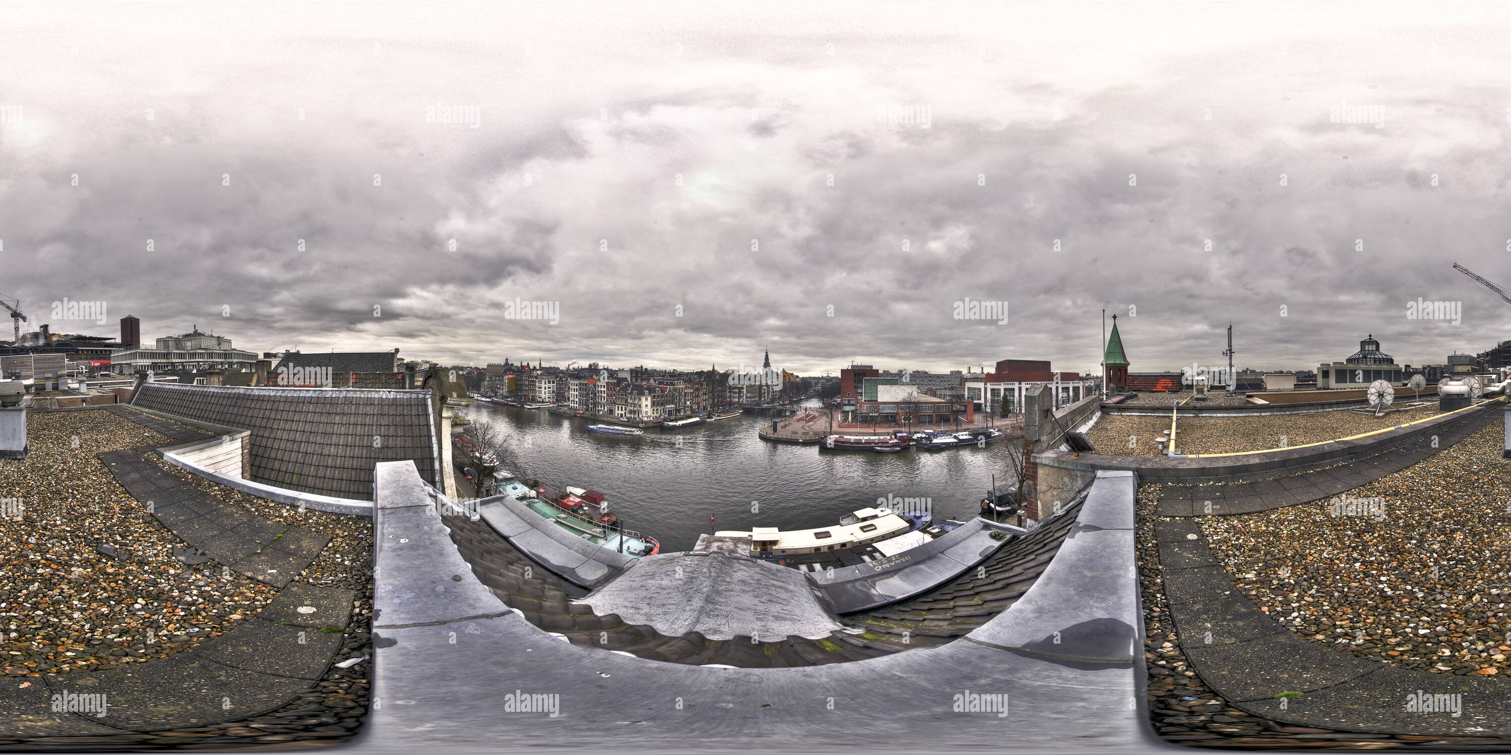 360 Grad Panorama Ansicht von Amsterdam vom Dach