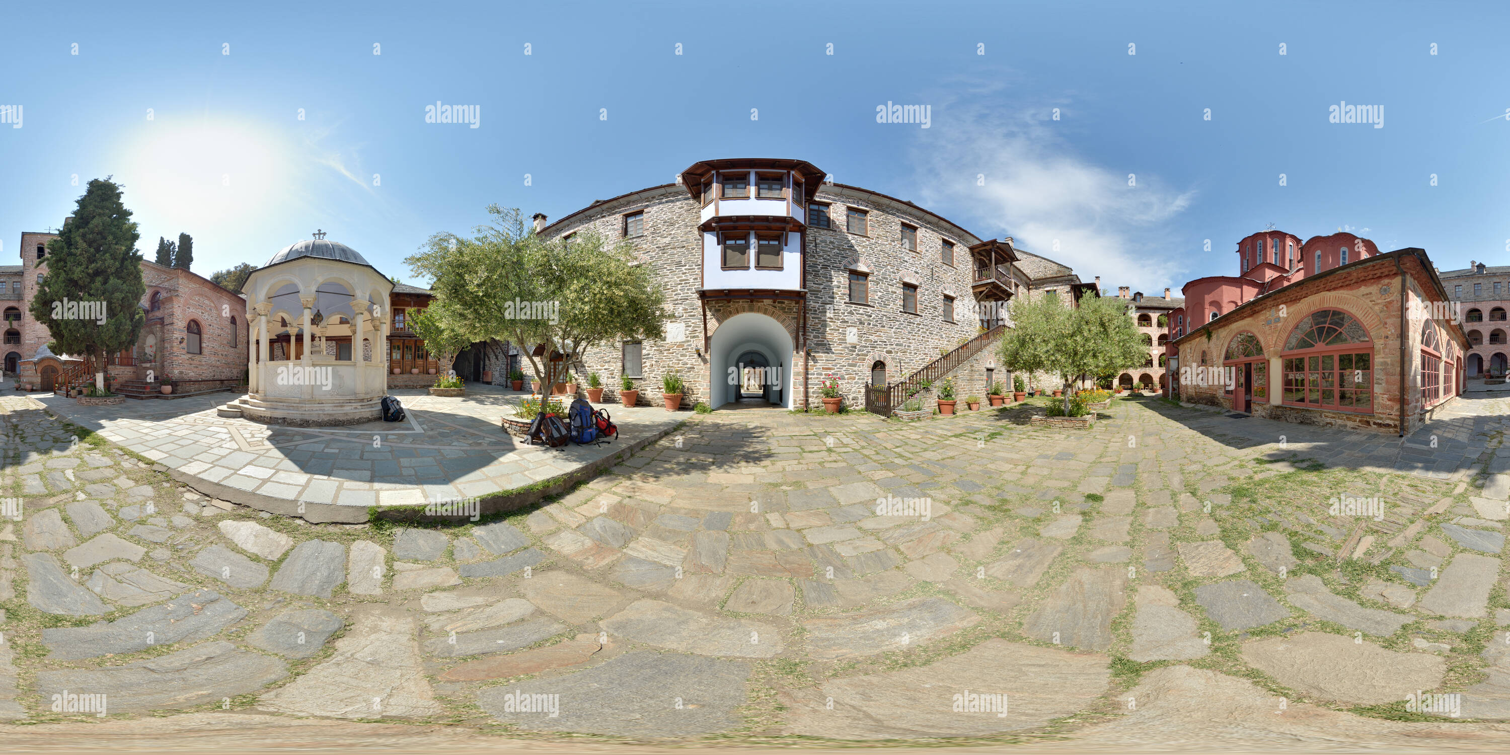 360 Grad Panorama Ansicht von Das Kloster Koutloumousiou