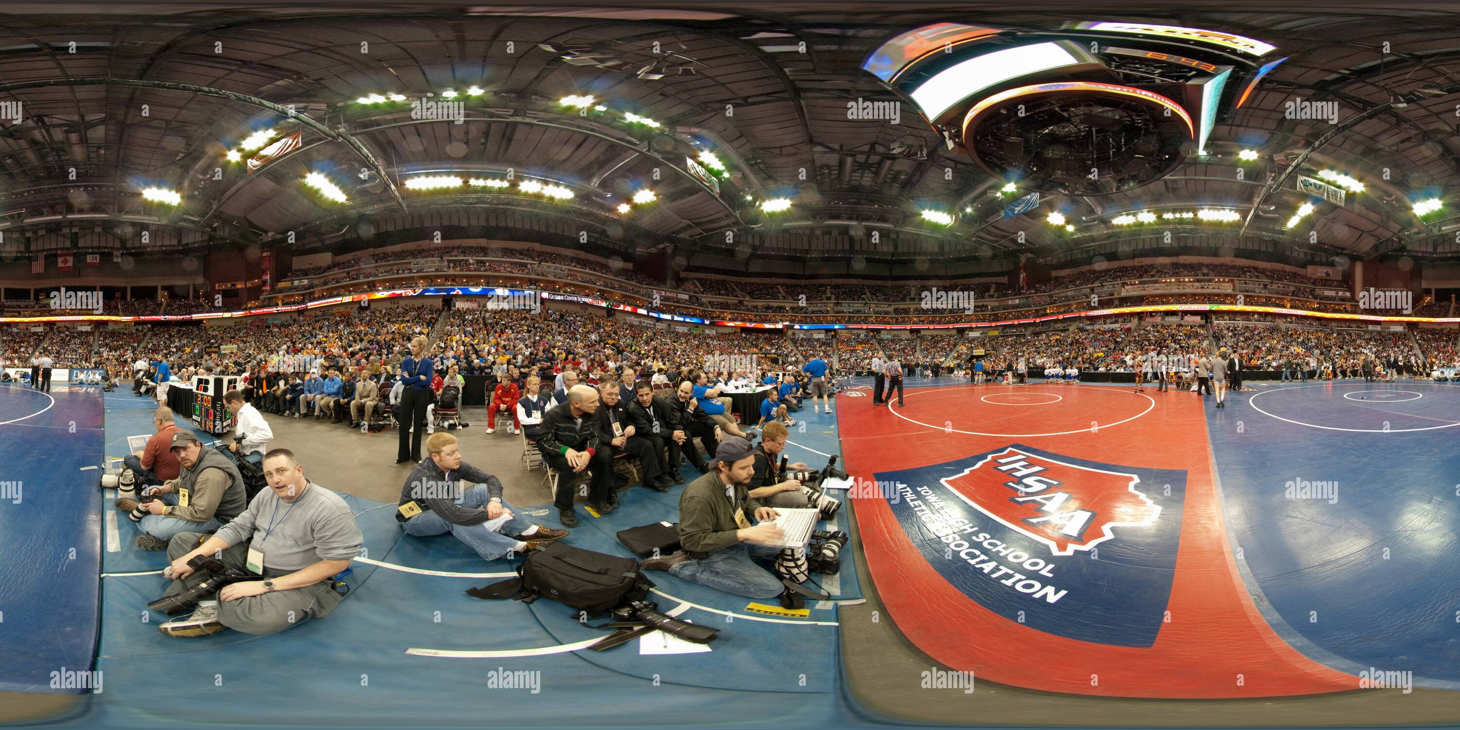 360 Grad Panorama Ansicht von IHSAA Wrestling Turnier