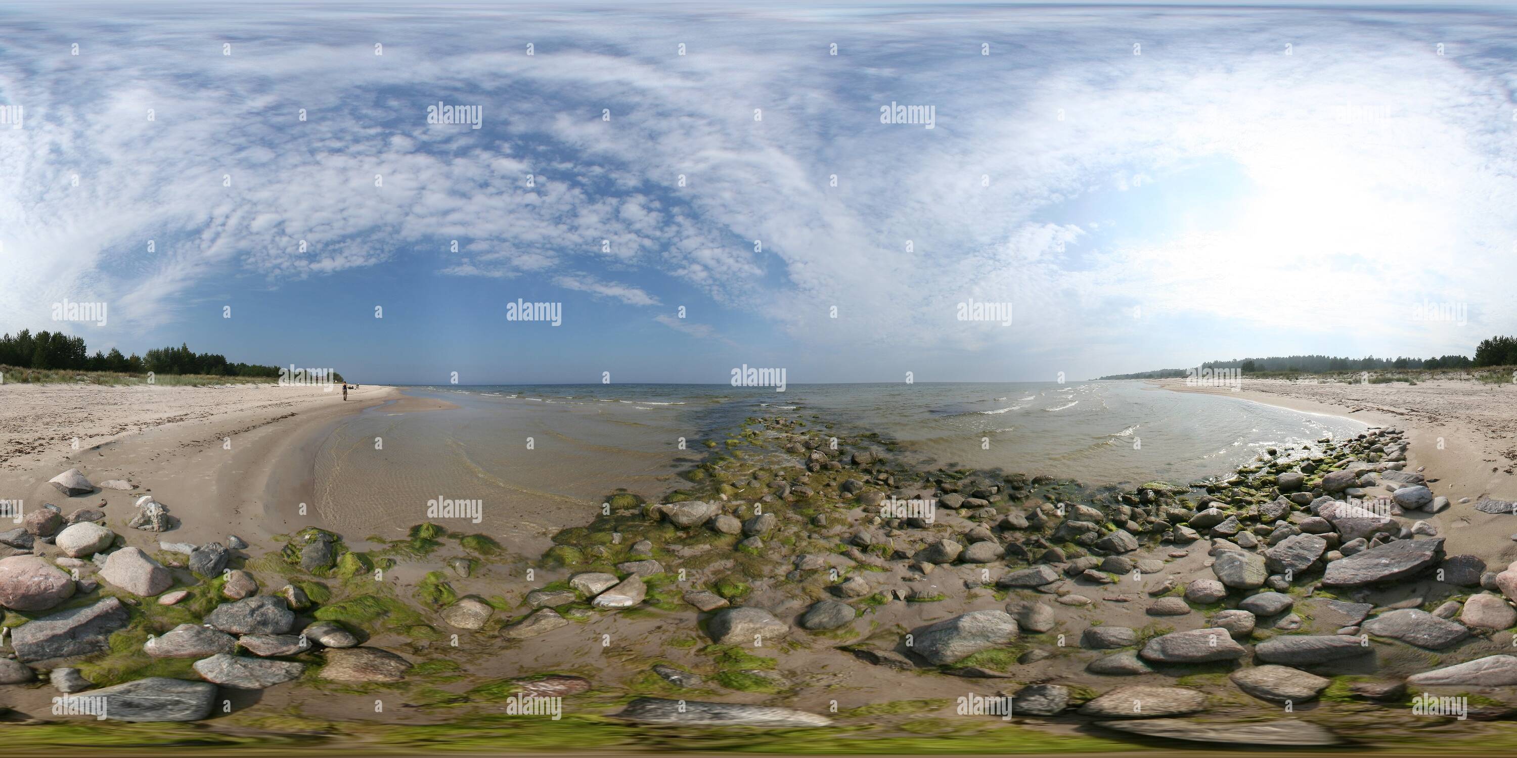 360 Grad Panorama Ansicht von Limo Strand auf der Insel Ruhnu, Estland