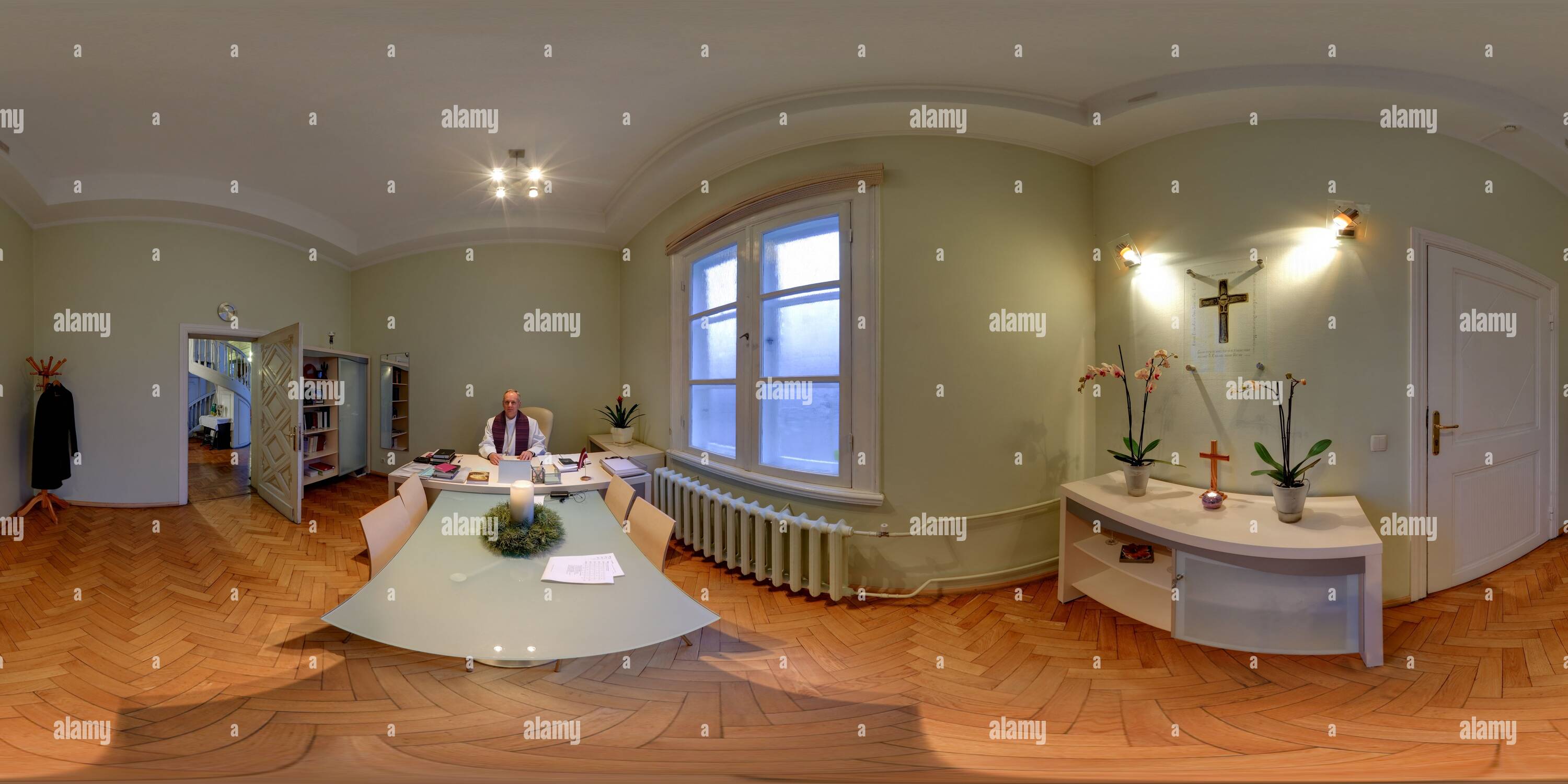 360 Grad Panorama Ansicht von Besuch Pfarrer der Lutherischen Kirche Jesu Riga, Lettland