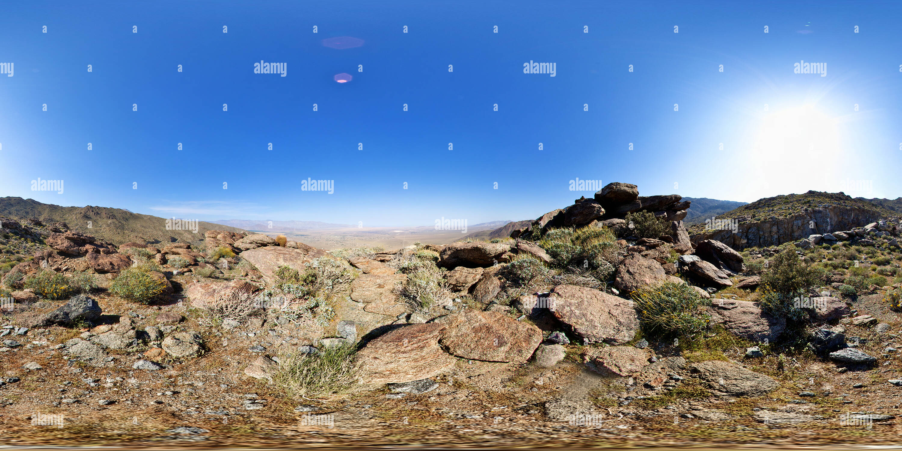 360 Grad Panorama Ansicht von Montezuma Borrego Hwy, Borrego Springs übersehen