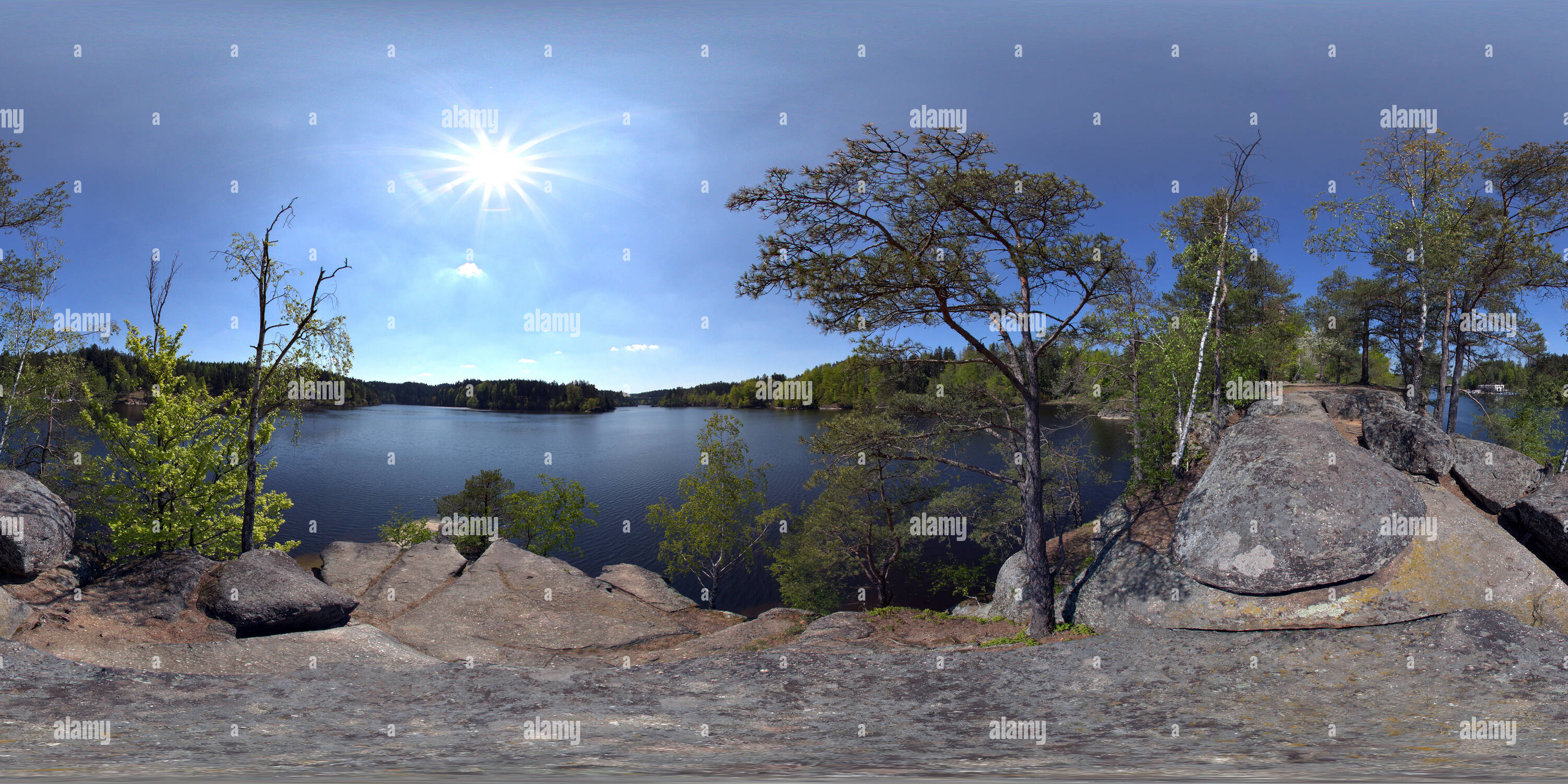 360 Grad Panorama Ansicht von Ottenstein Aussichtspunkt Ruine Lichtenfels Österreich