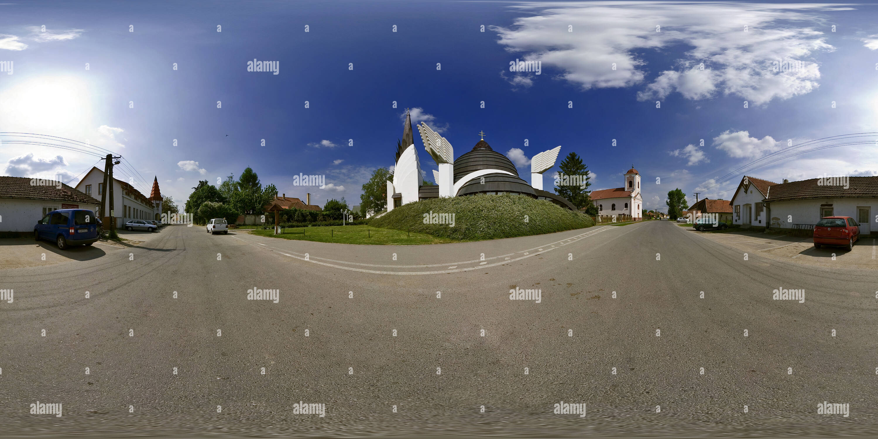 360 Grad Panorama Ansicht von Griechisch-katholische Kirche - Planung Imre Makovecz