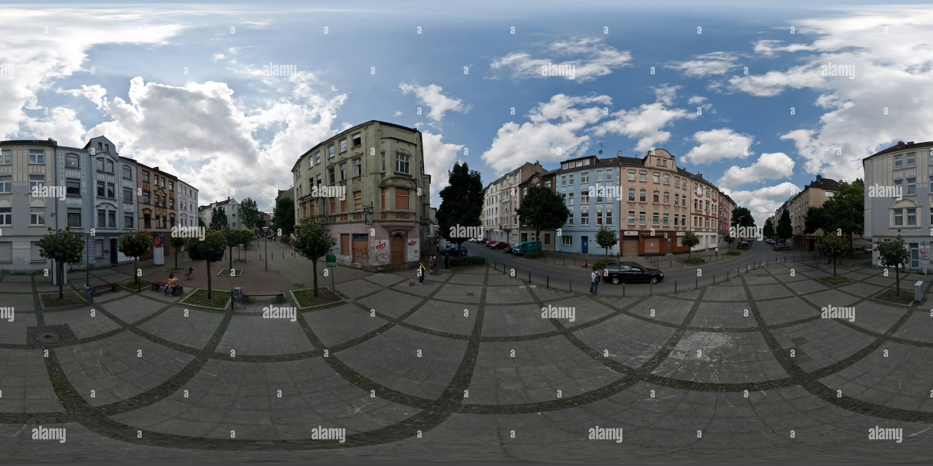 360 Grad Panorama Ansicht von Der brunnenstraße, Dortmund Nordstadt