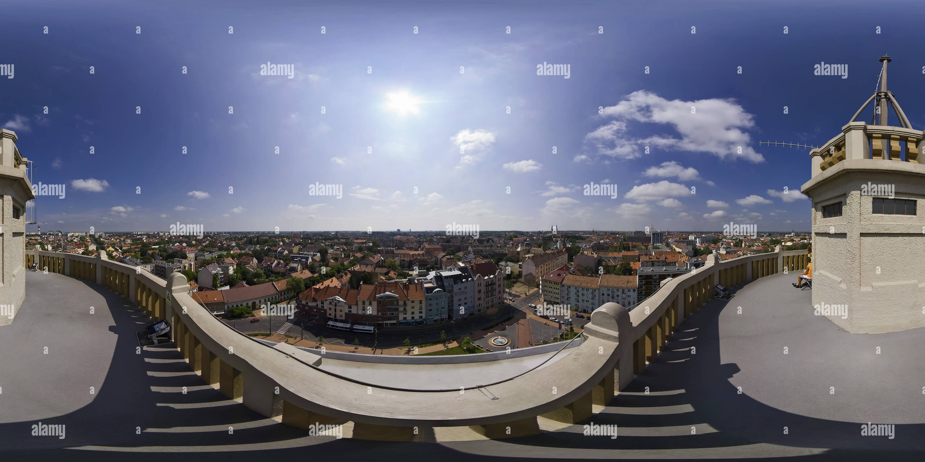 360 Grad Panorama Ansicht von Water Tower Lookout - Szeged panorama Süd