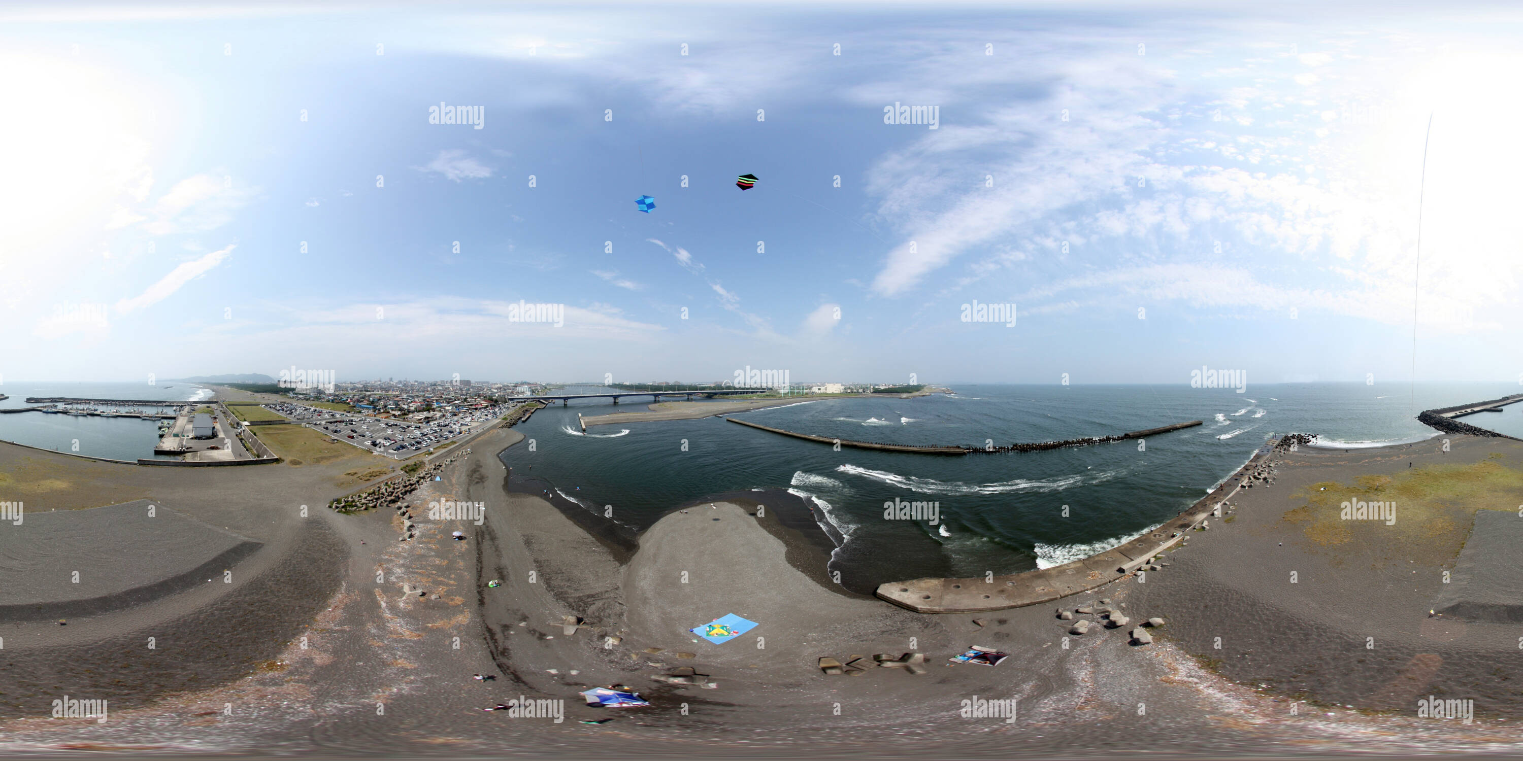 360 Grad Panorama Ansicht von Sagami Flussmündung