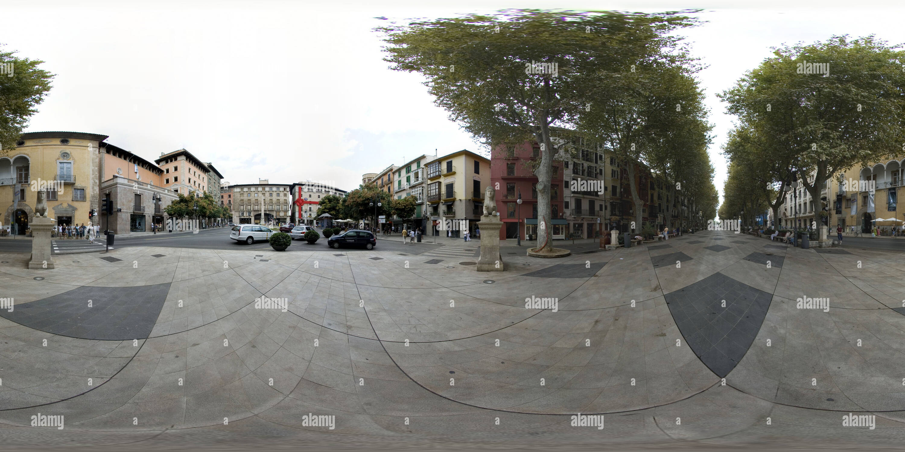 360 °Ansicht auf Zentrum von Palma mit dem Borne und Avenida Jaime
