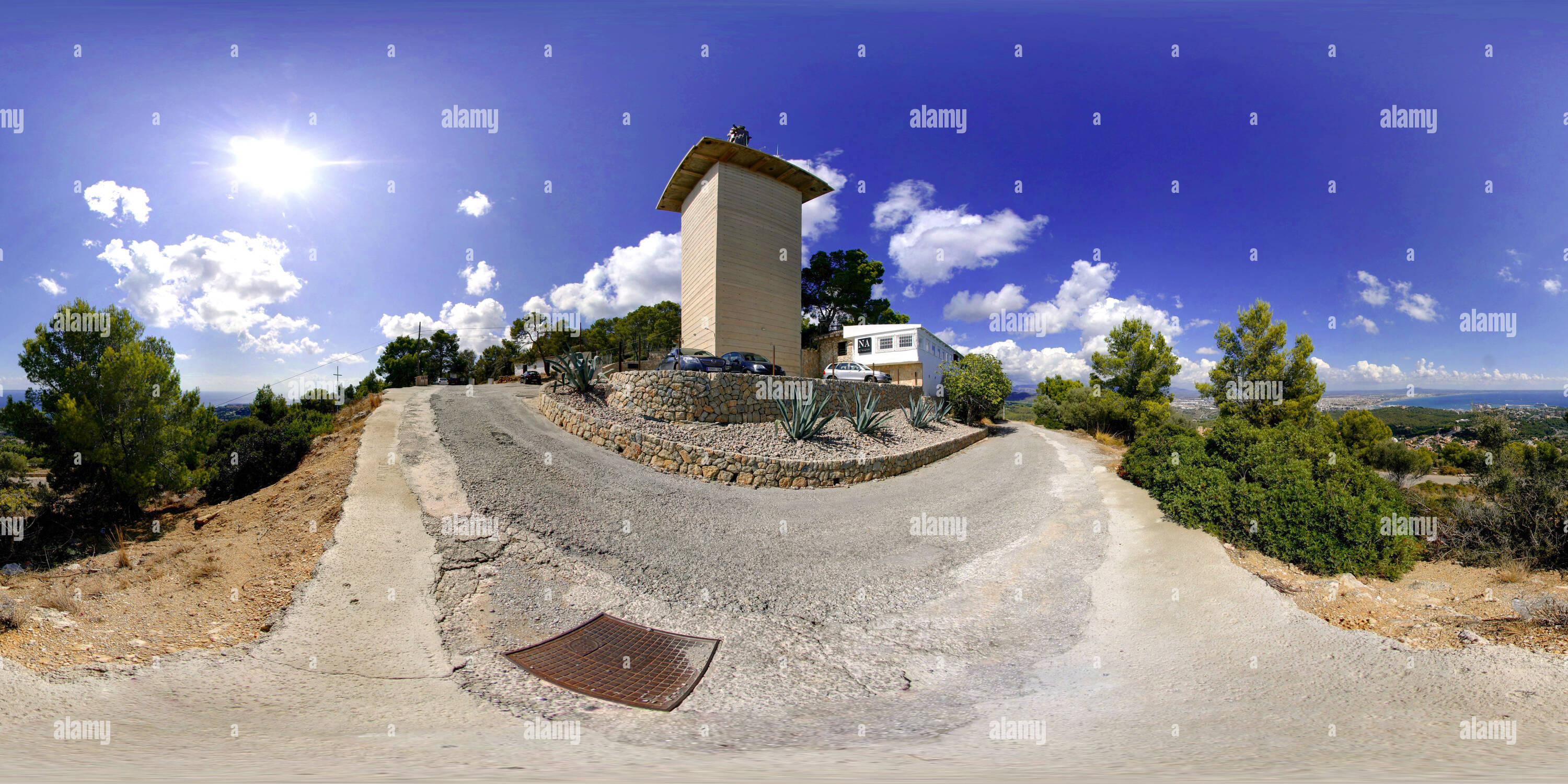 360 Grad Panorama Ansicht von Na Burguesa Restaurant Suche Genua Bucht von Palma