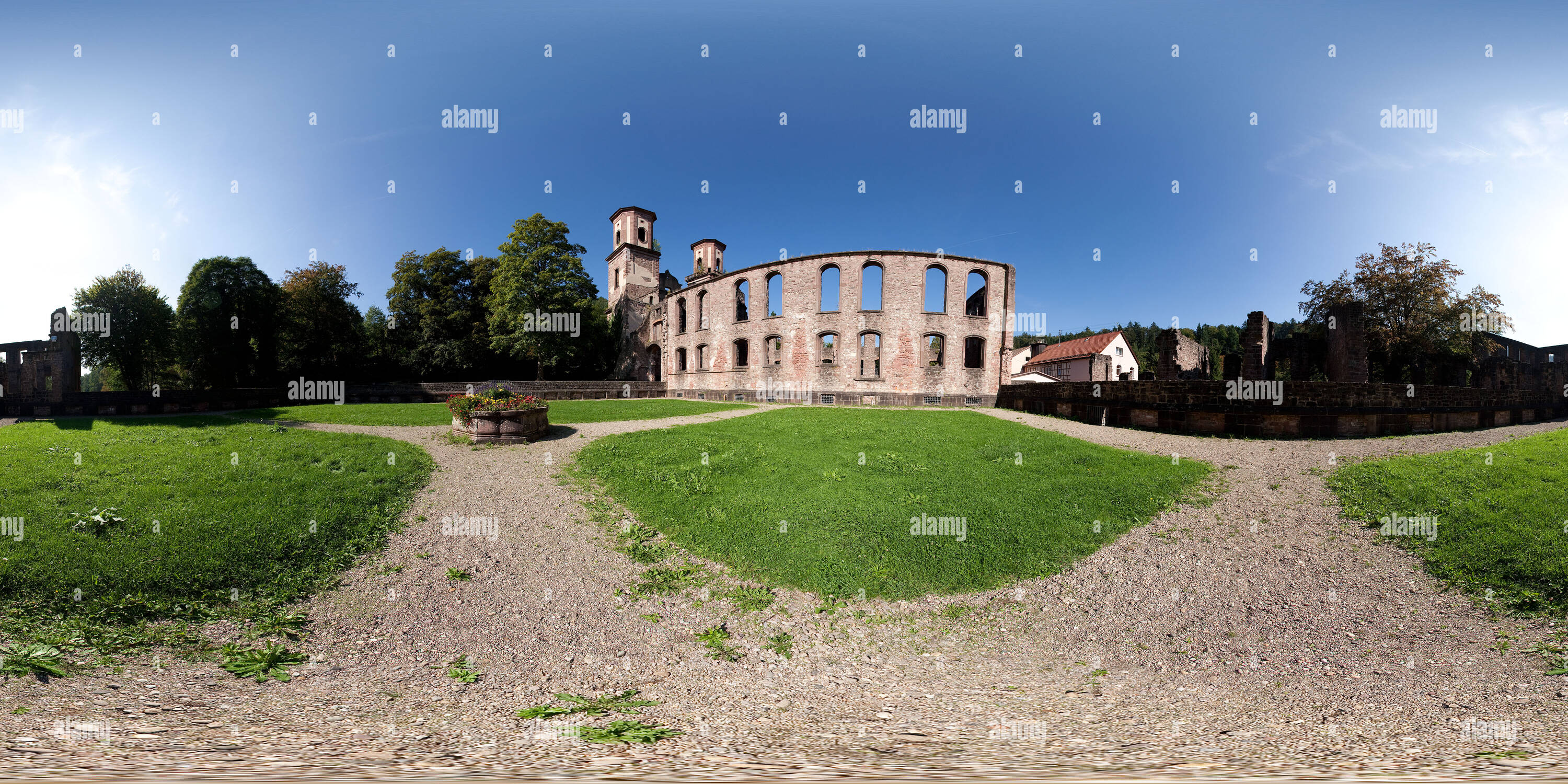 360 Grad Panorama Ansicht von Klosterruine Frauenalb