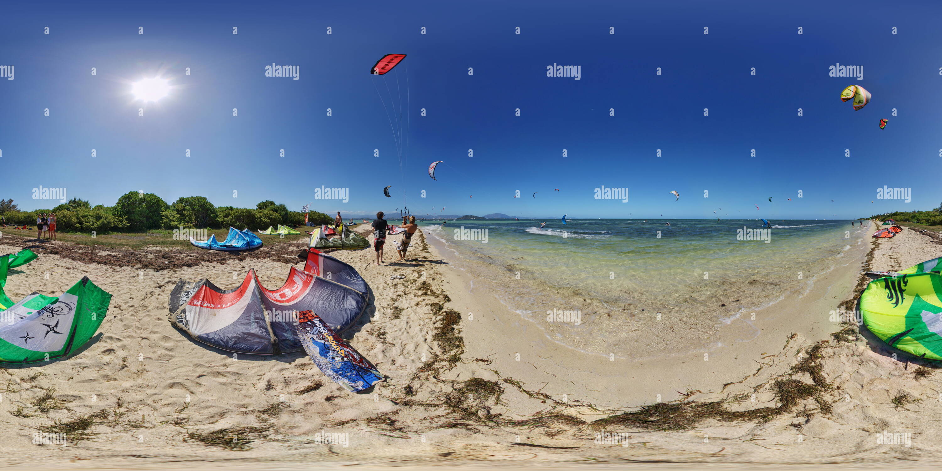 360 Grad Panorama Ansicht von Kitesurfen NEUKALEDONIEN Noumea Escapade Island Resort