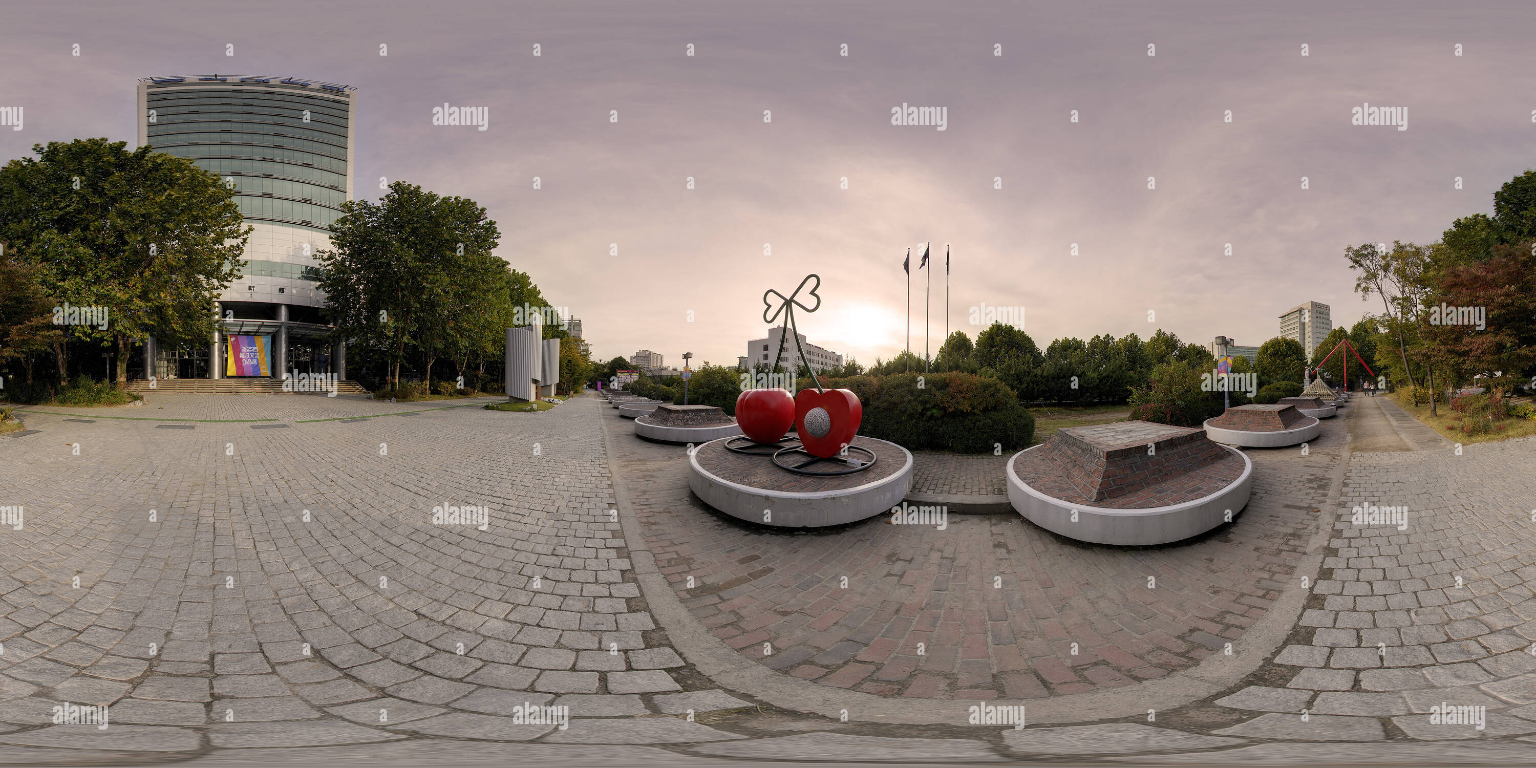 360 Grad Panorama Ansicht von Artwork der Hongik Universität