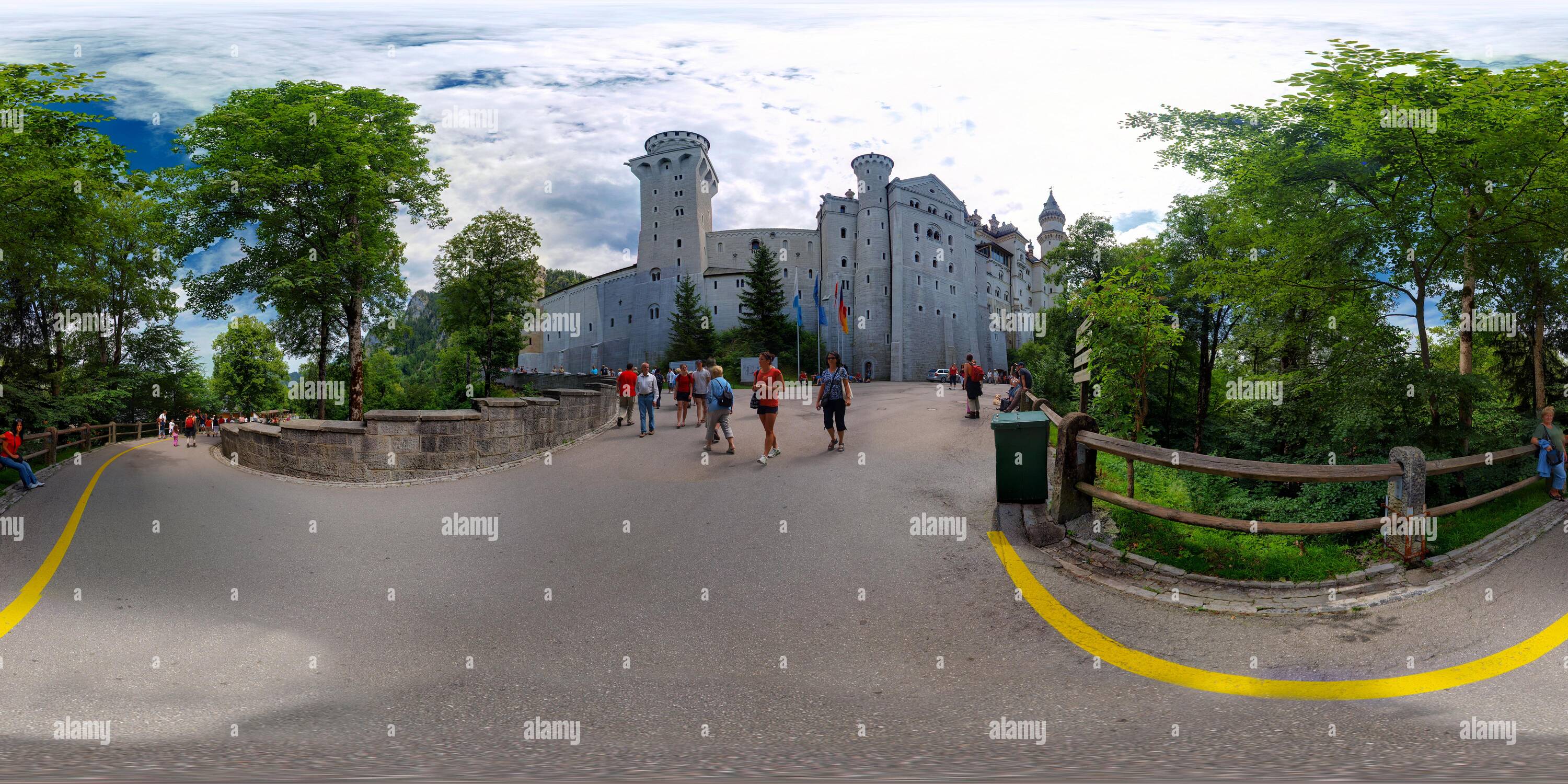 360 Grad Panorama Ansicht von Vor Schloss Neuschwanstein