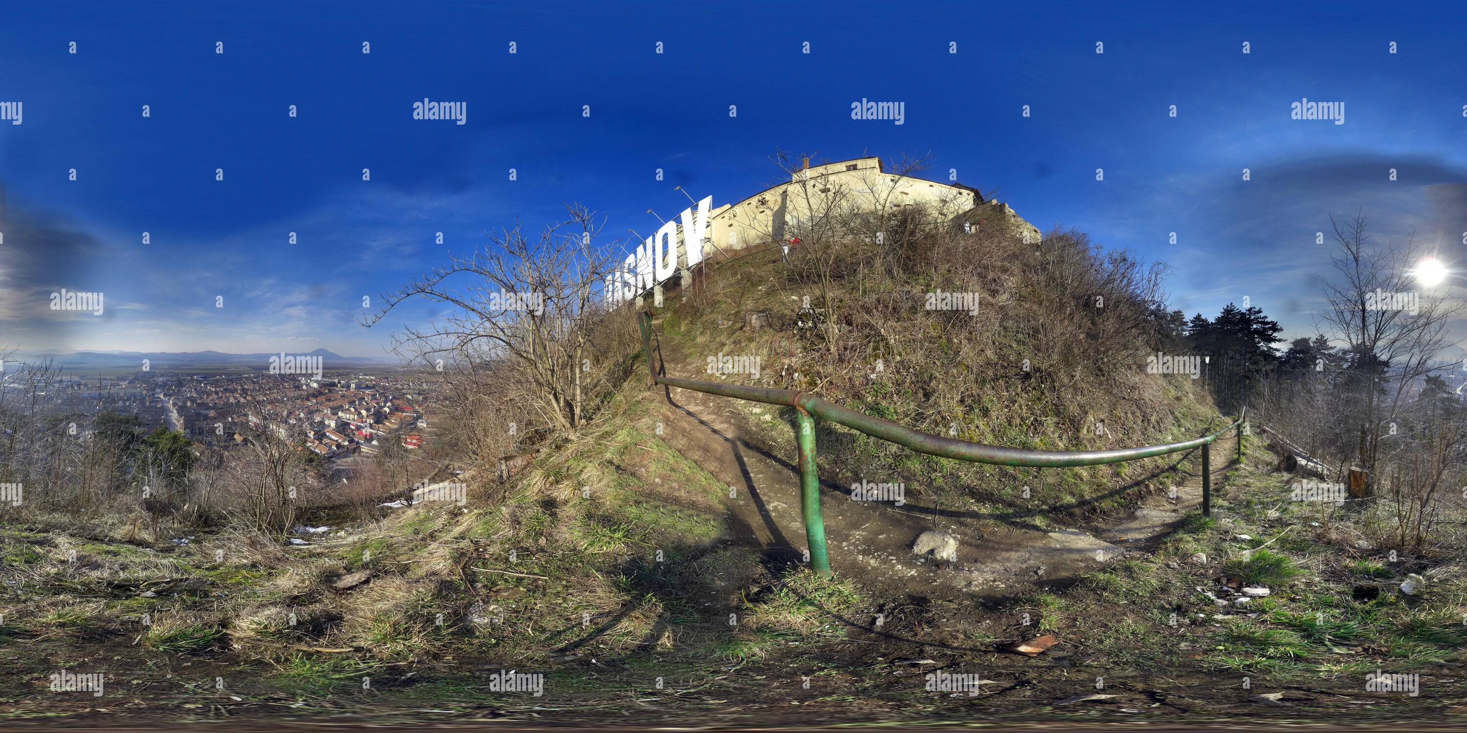 360 Grad Panorama Ansicht von Die festung Rasnov in der Nähe von Brasov.