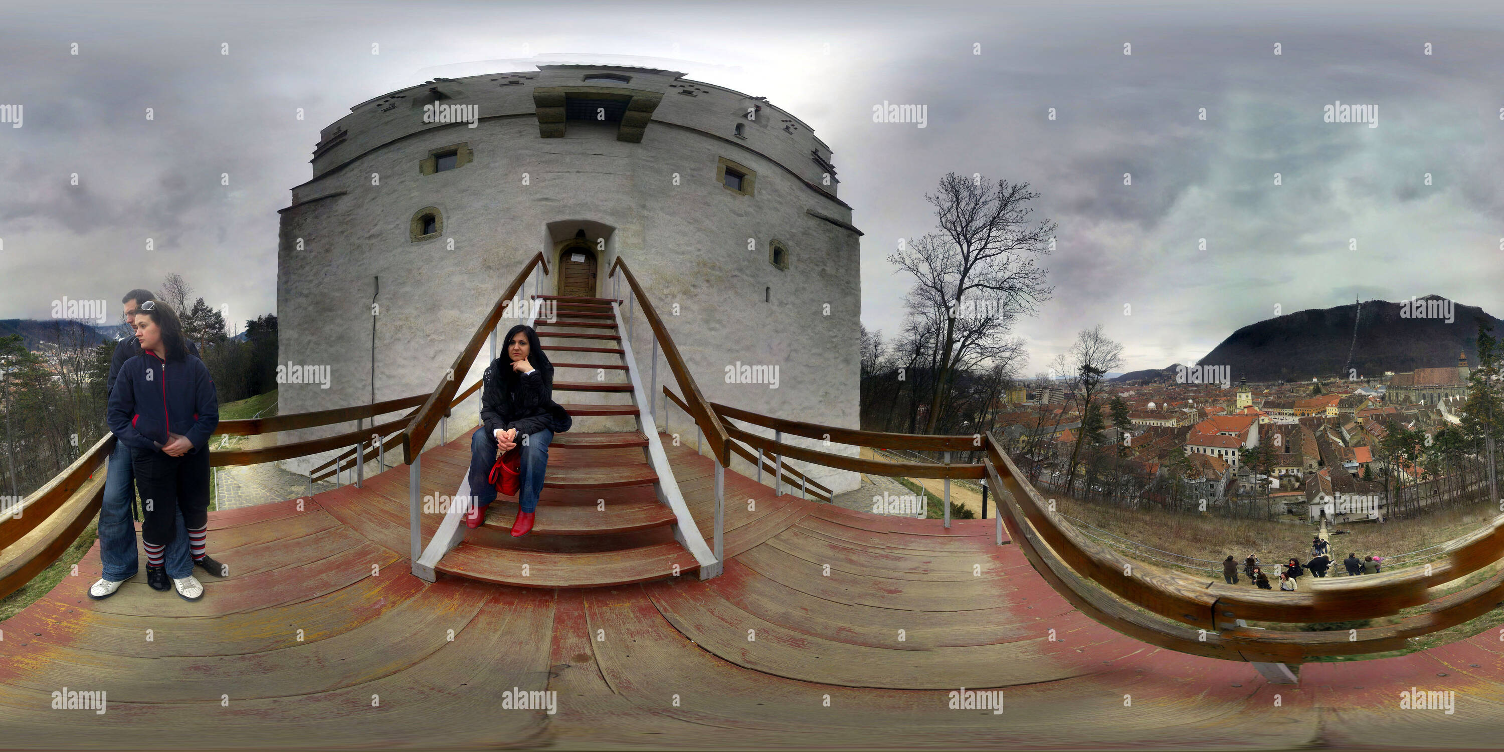 360 Grad Panorama Ansicht von Der Schwarze Turm in Brasov