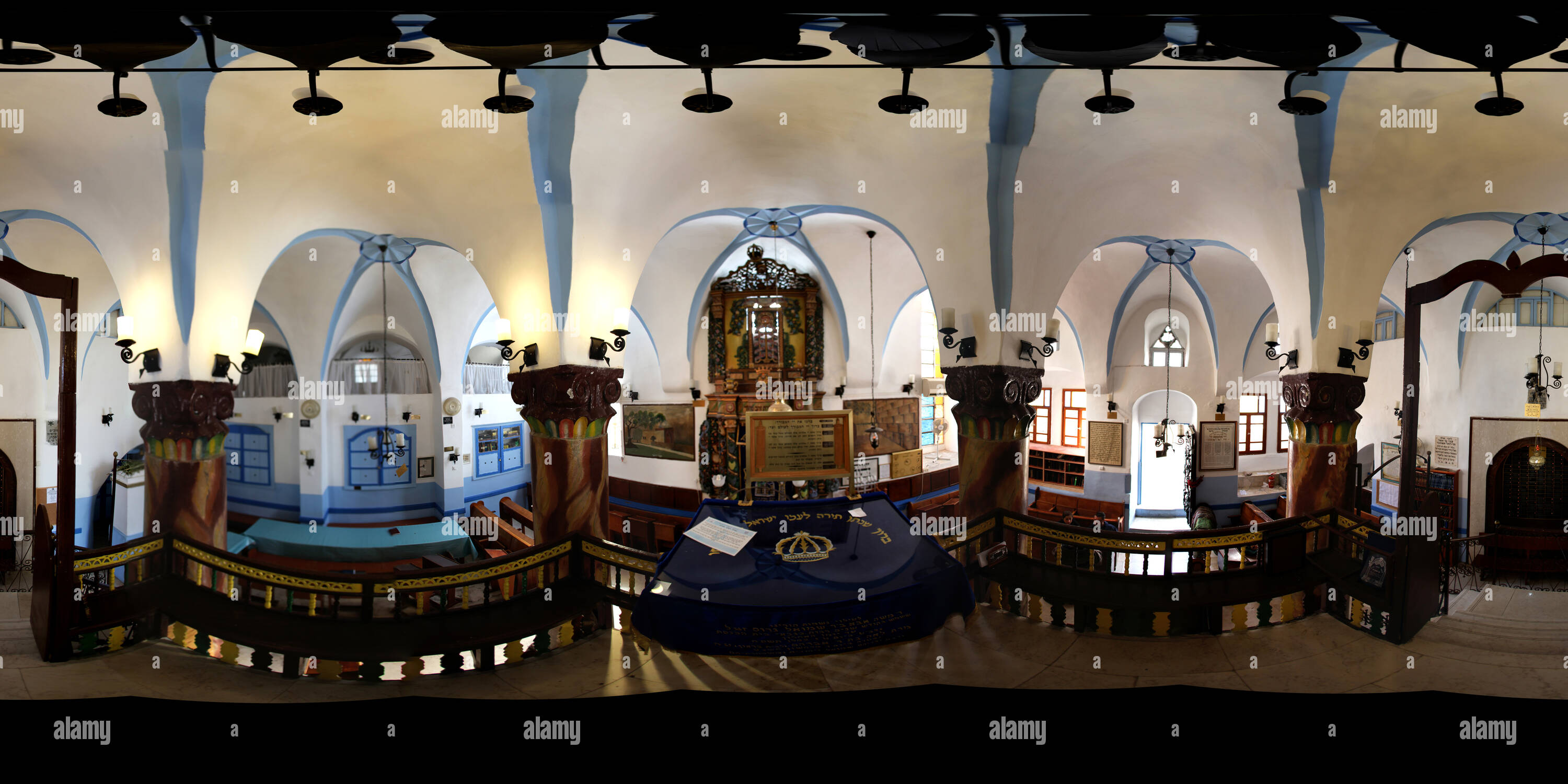 360 Grad Panorama Ansicht von Ari Synagoge (Ashkenazi) in Safed (Sefat), Israel