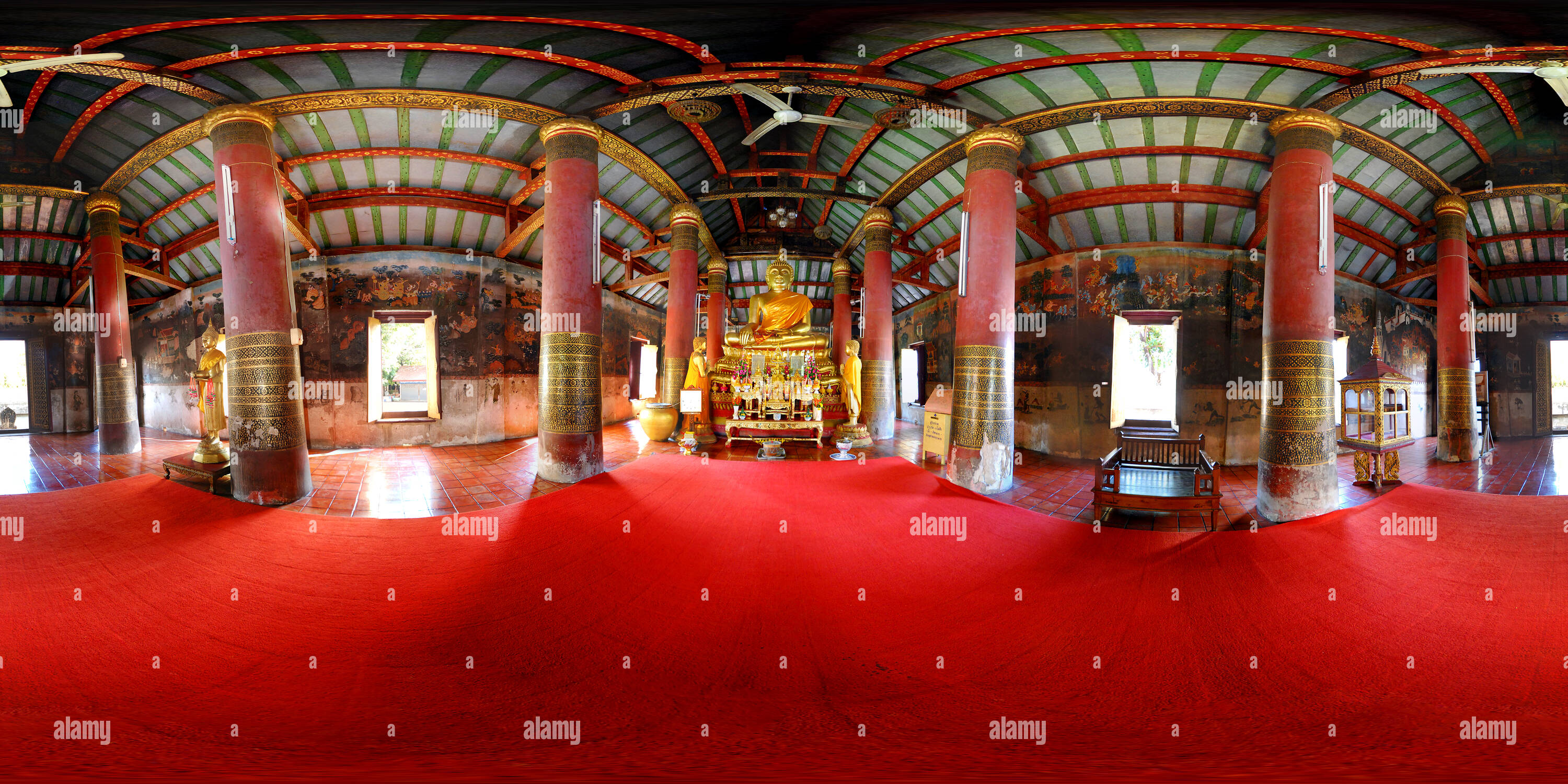 360 Grad Panorama Ansicht von Wat Buddha Rajburana