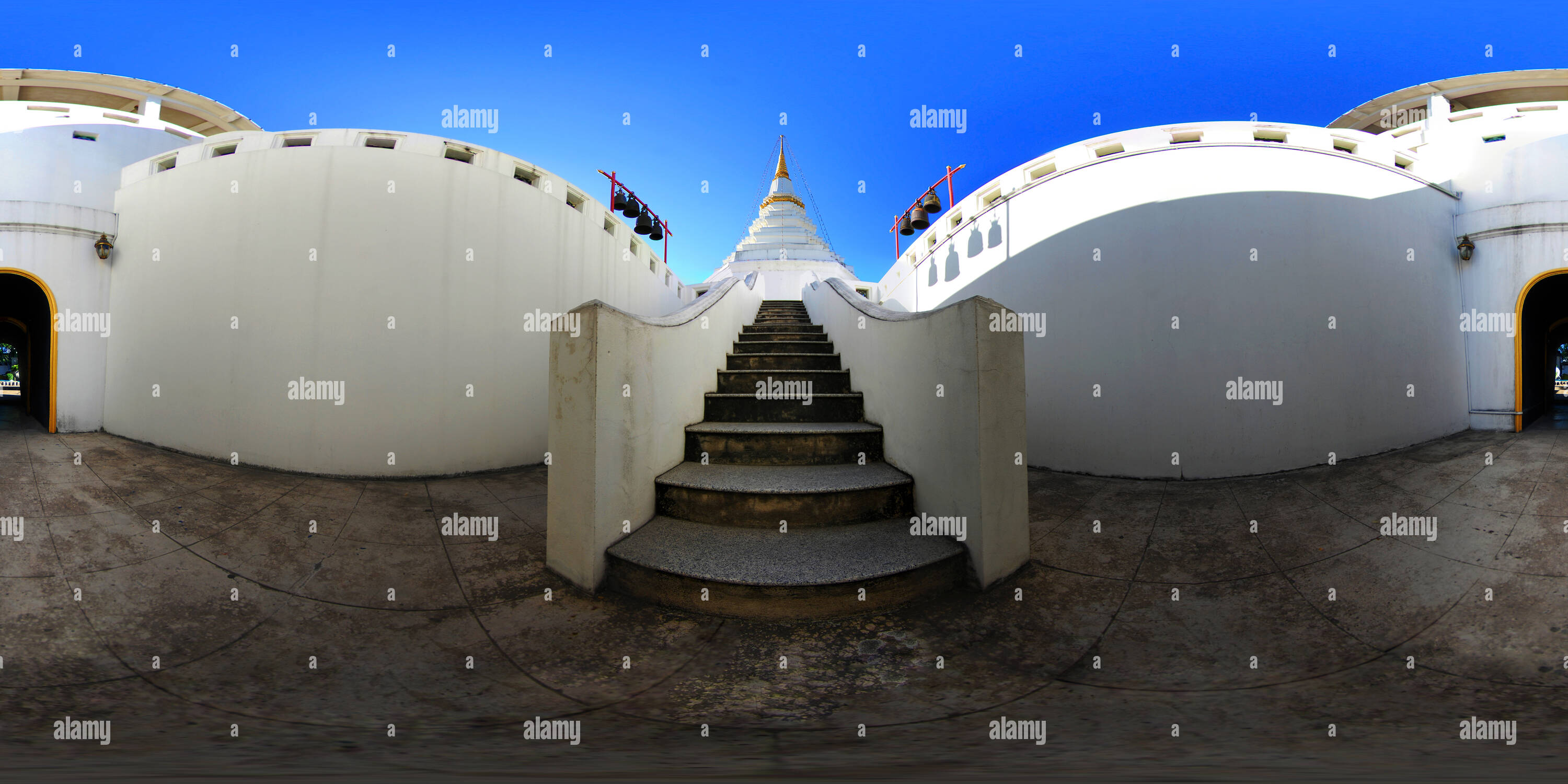 360 Grad Panorama Ansicht von Wat Yannawa, Boot Vihara, Bangkok