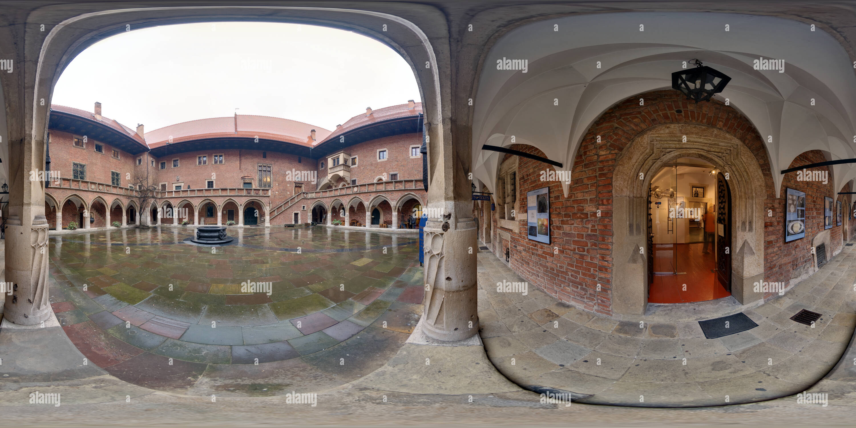 360 Grad Panorama Ansicht von Collegium Maius Uniwersytetu Jagiellońskiego 1.