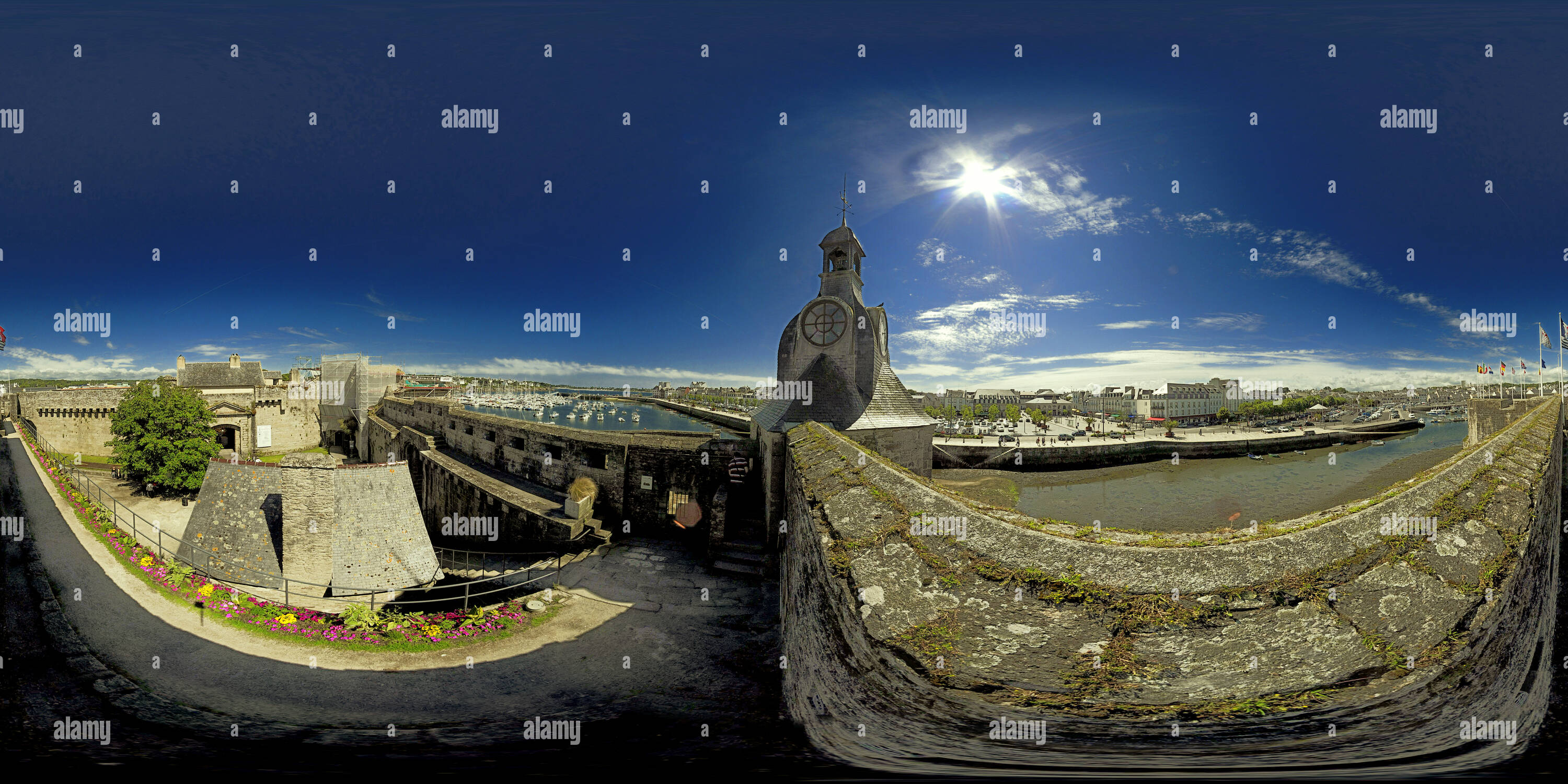 360 Grad Panorama Ansicht von Vue par dessus de l'enceinte Ville Close concarneau cc 9.