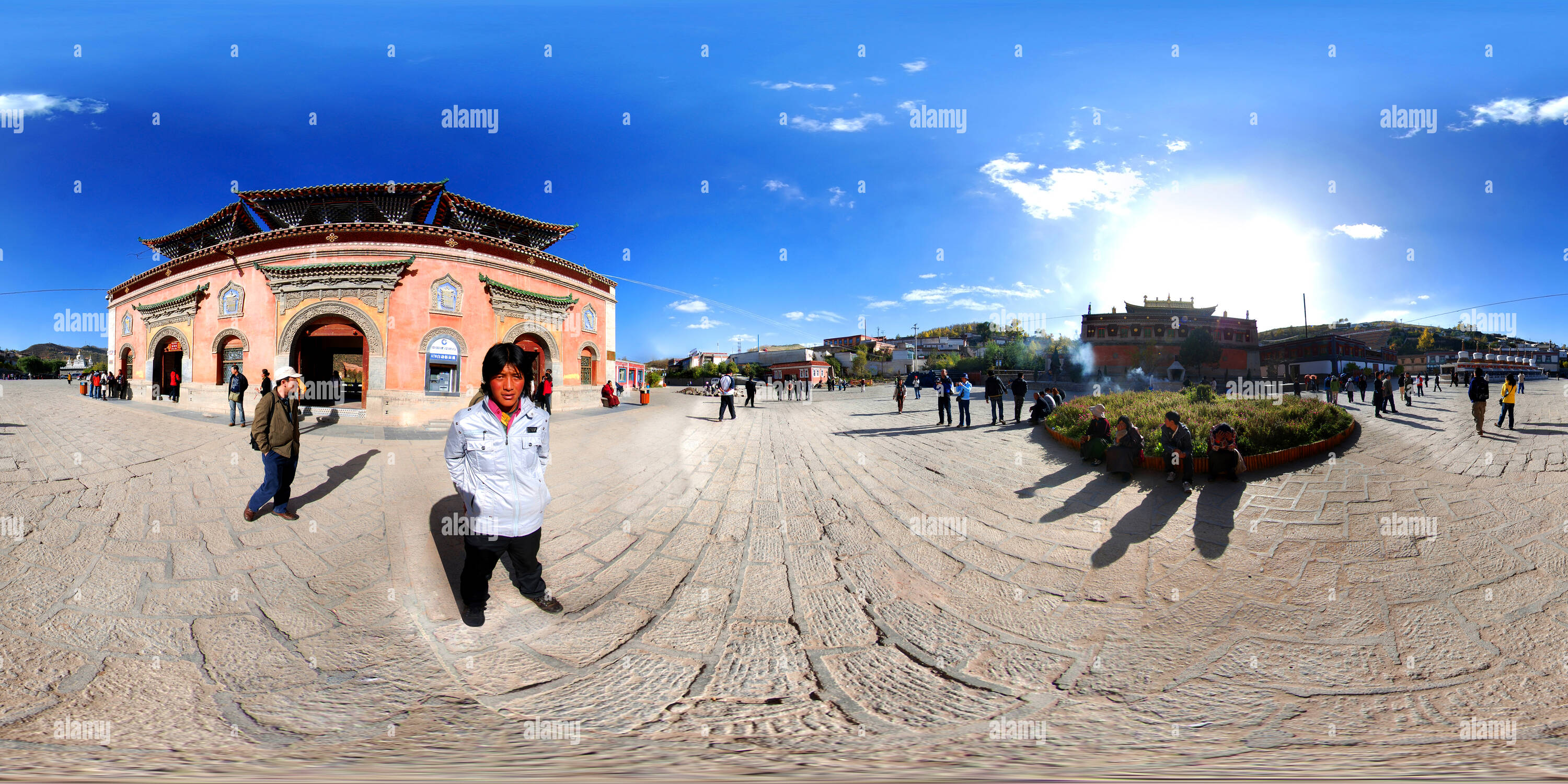 360 Grad Panorama Ansicht von Taer Klosterplatz, Xining