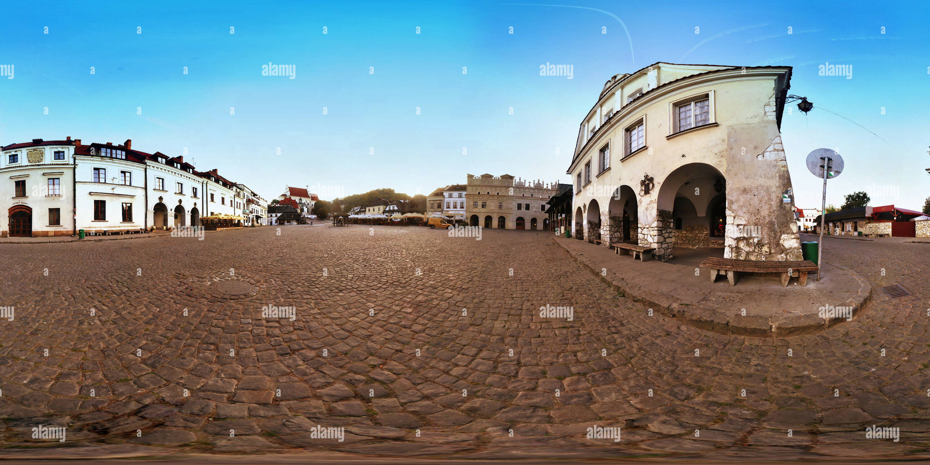 360 Grad Panorama Ansicht von Kazimierz Dolny oclock 6 Am Morgen