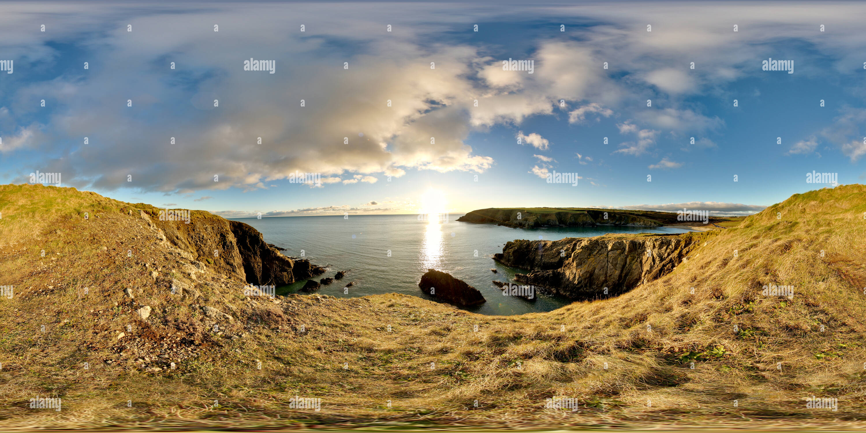 360 Grad Panorama Ansicht von Kupfer Küste Europäischen Geopark
