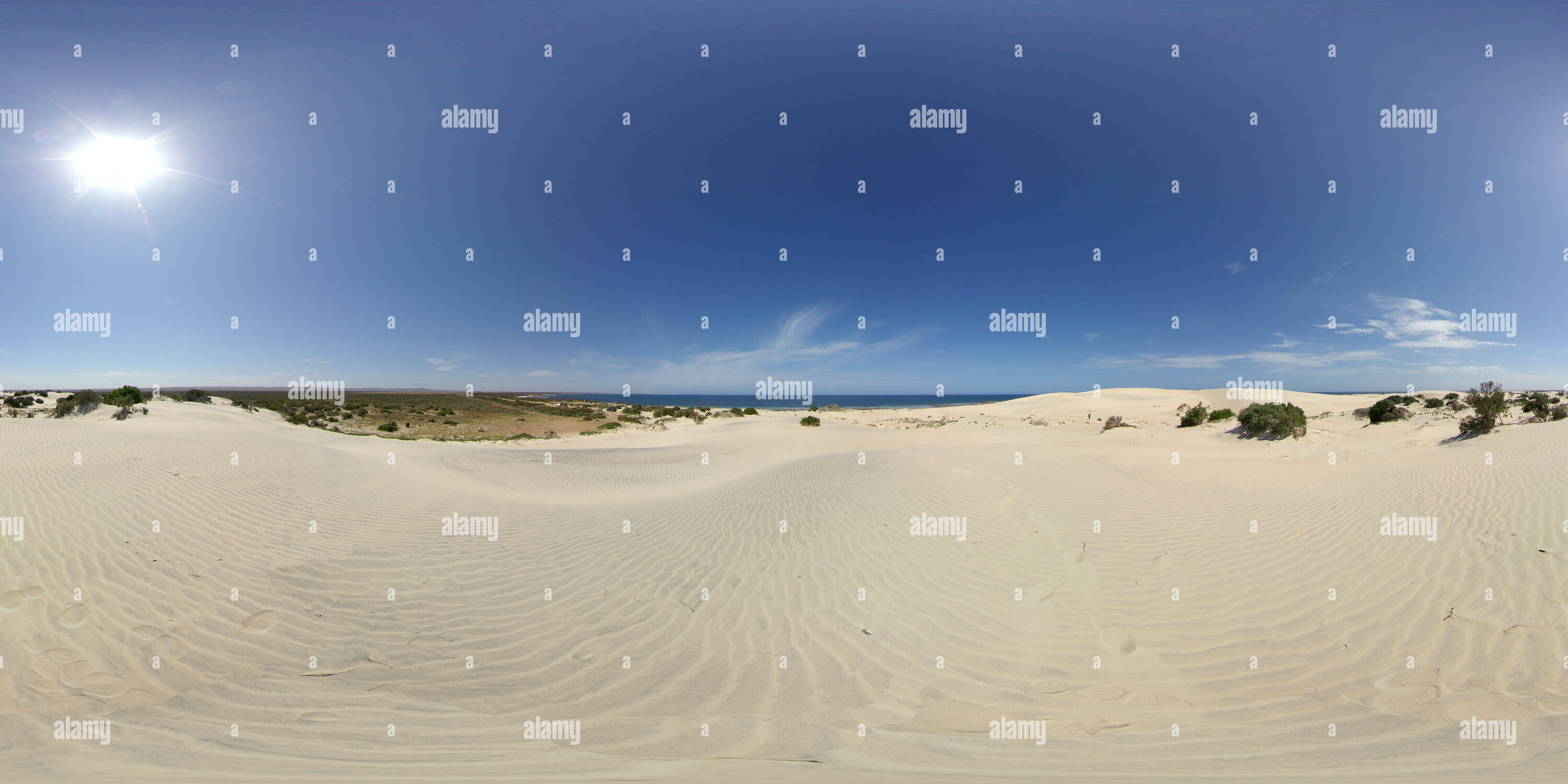 360 Grad Panorama Ansicht von Sanddünen auf Spencer Gulf