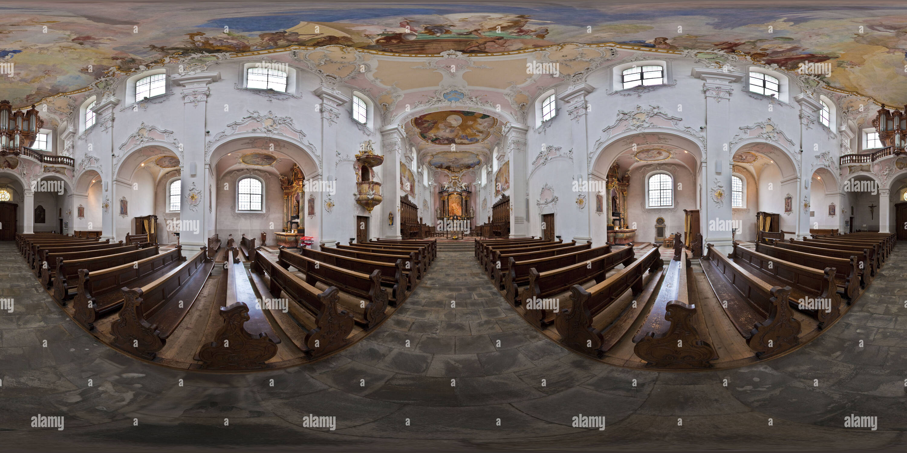 360 Grad Panorama Ansicht von Der Dom von Arlesheim