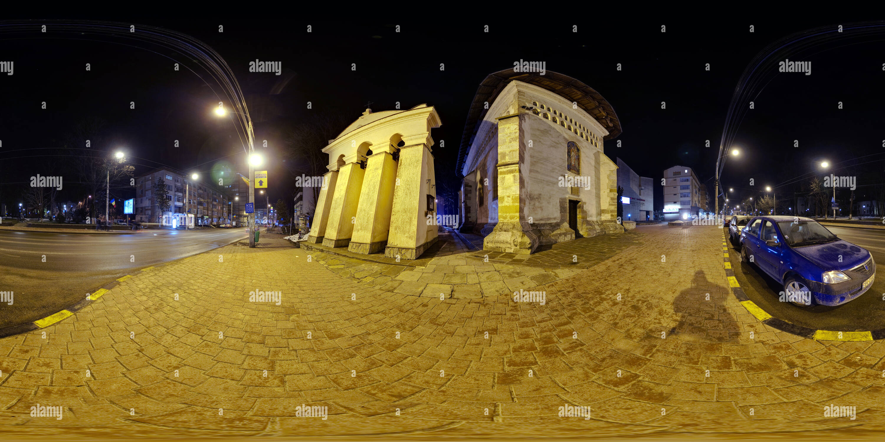 360 Grad Panorama Ansicht von Kirche in Suceava