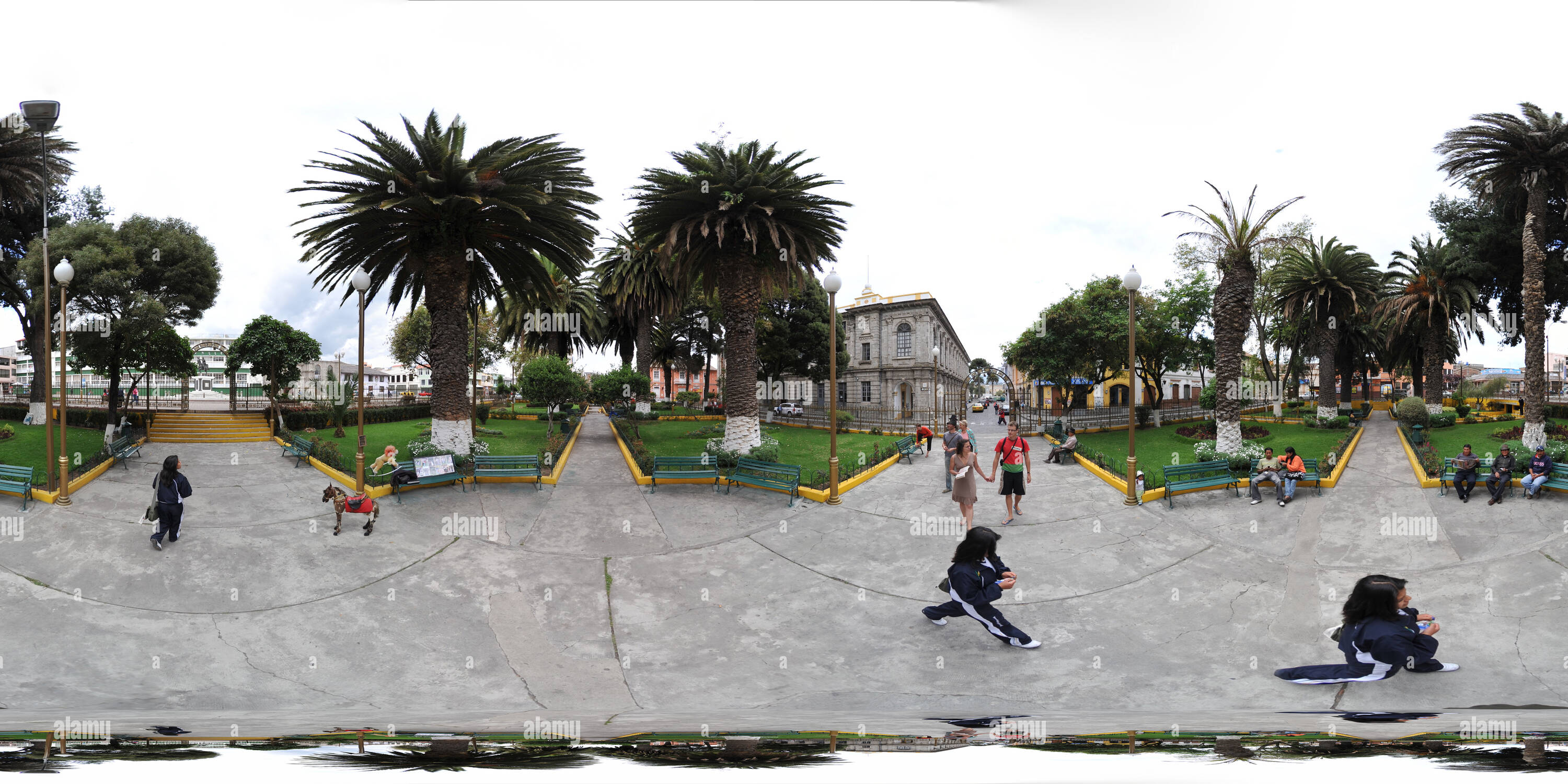 360 Grad Panorama Ansicht von Madrid Plaza San Francisco, Ecuador