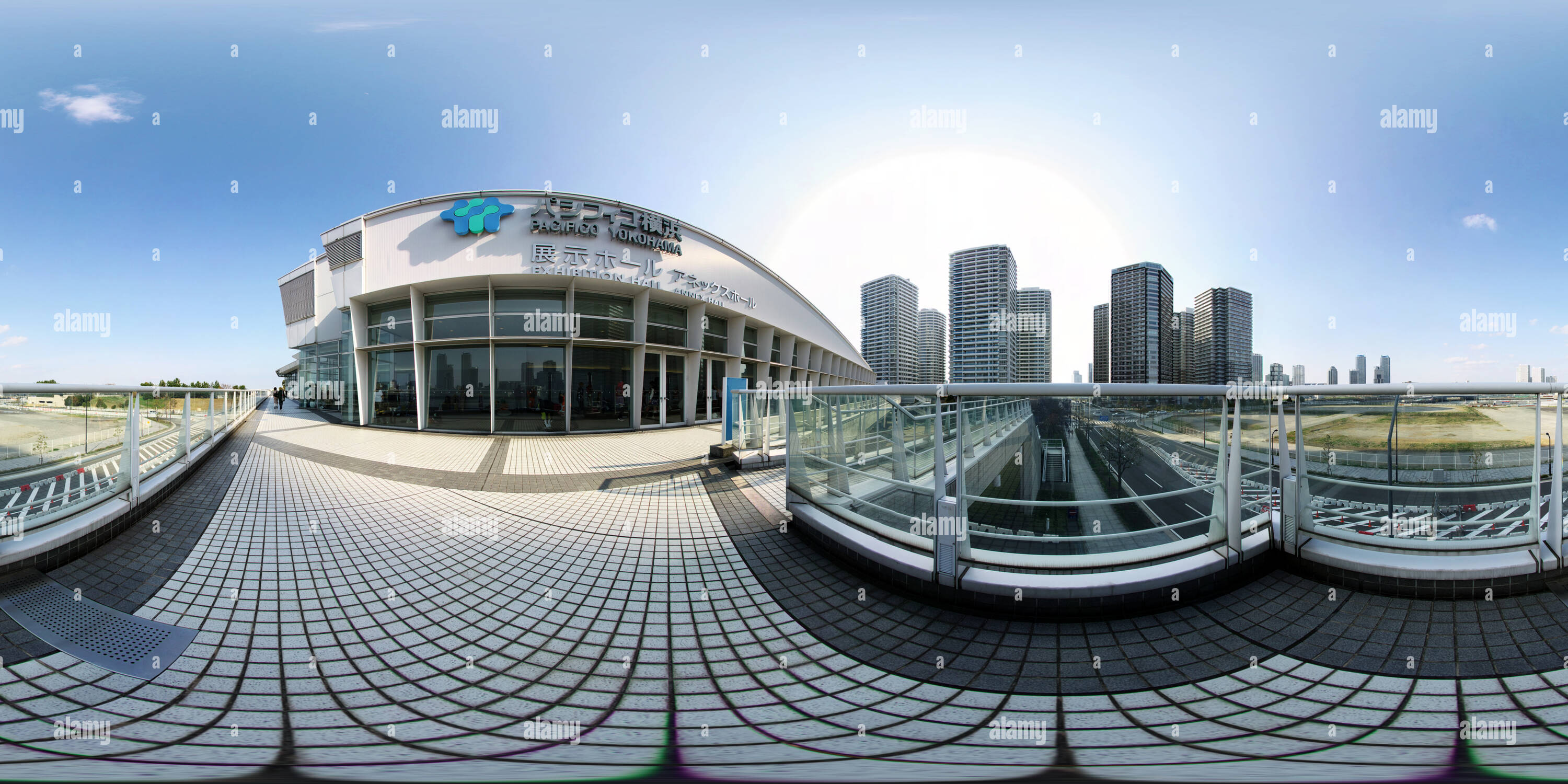 360 Grad Panorama Ansicht von Pacifico Yokohama Anhang Halle