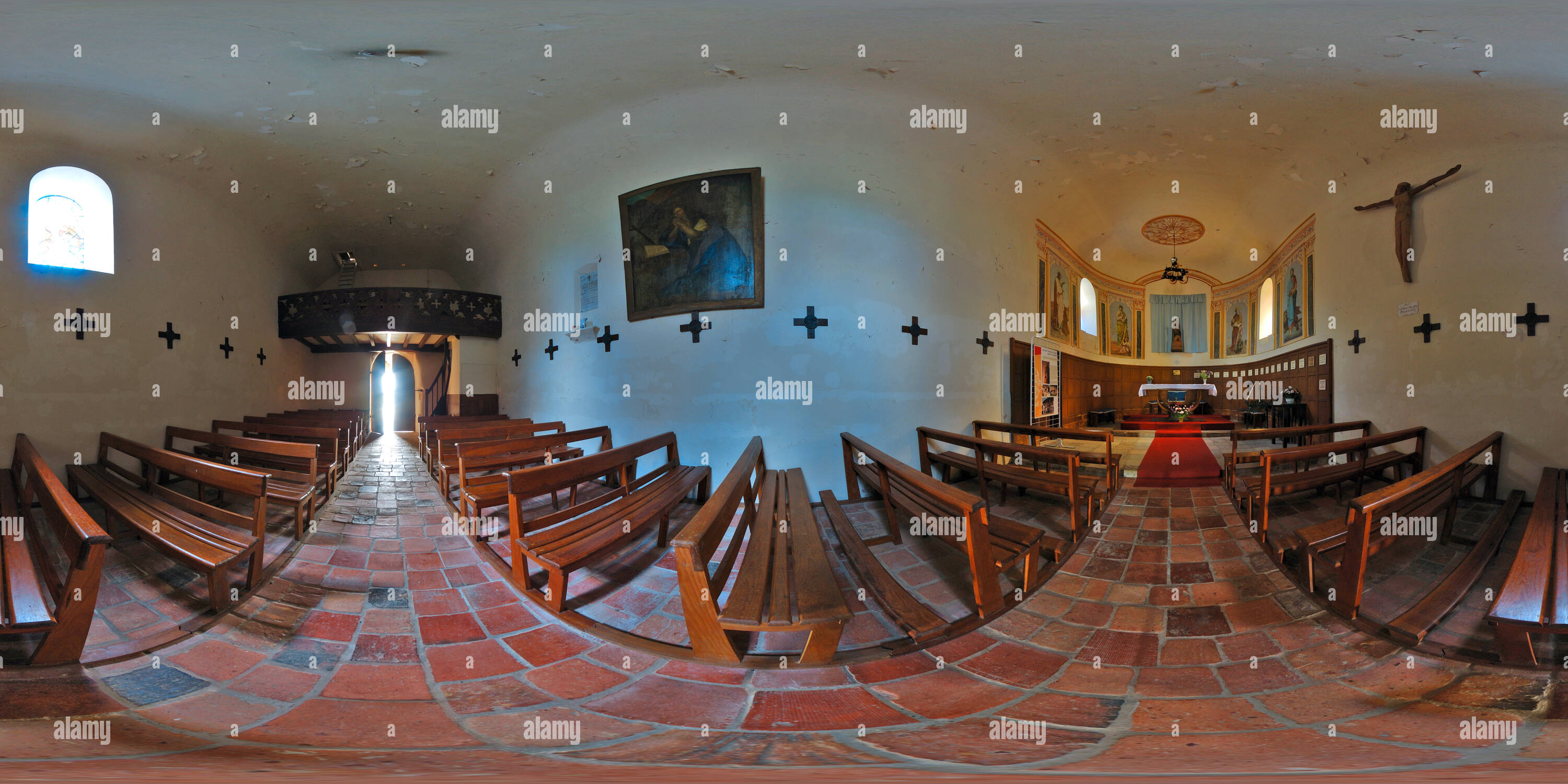 360 Grad Panorama Ansicht von Chapelle Notre-Dame de La course Landaise - Frankreich